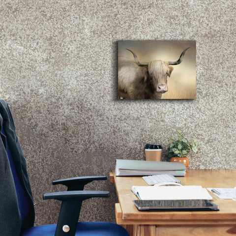 Image of 'Highland Cow in Golden Grass' by Lori Deiter, Canvas Wall Art,16 x 12