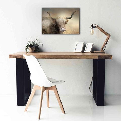 Image of 'Highland Cow in Golden Grass' by Lori Deiter, Canvas Wall Art,26 x 18