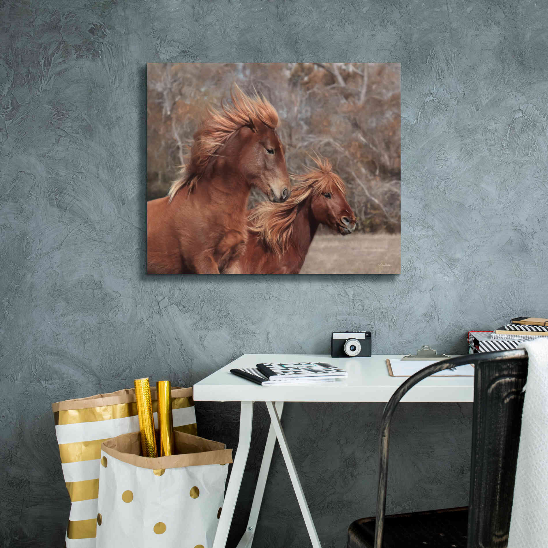 'Assateague Horses II' by Lori Deiter, Canvas Wall Art,24 x 20