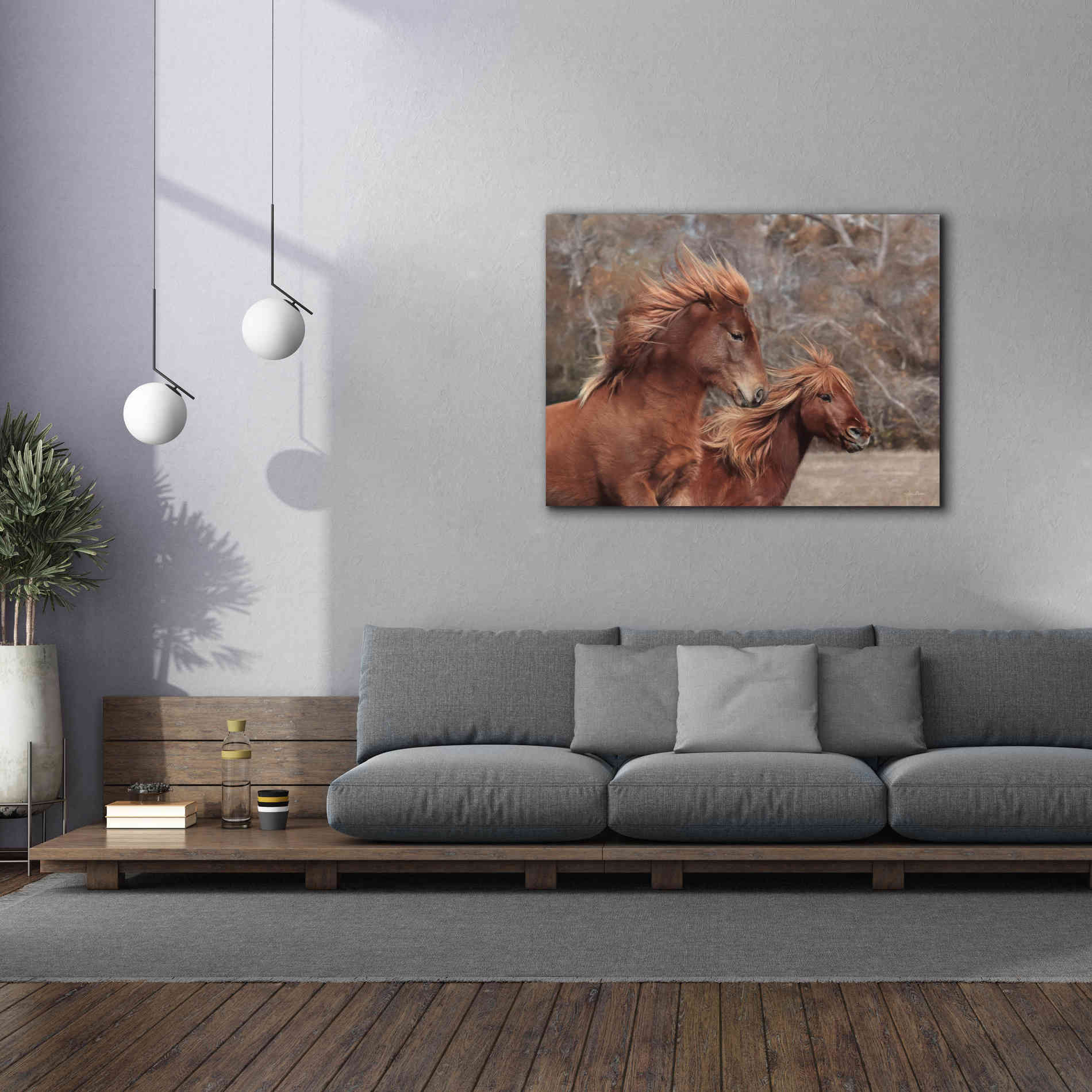 'Assateague Horses II' by Lori Deiter, Canvas Wall Art,54 x 40