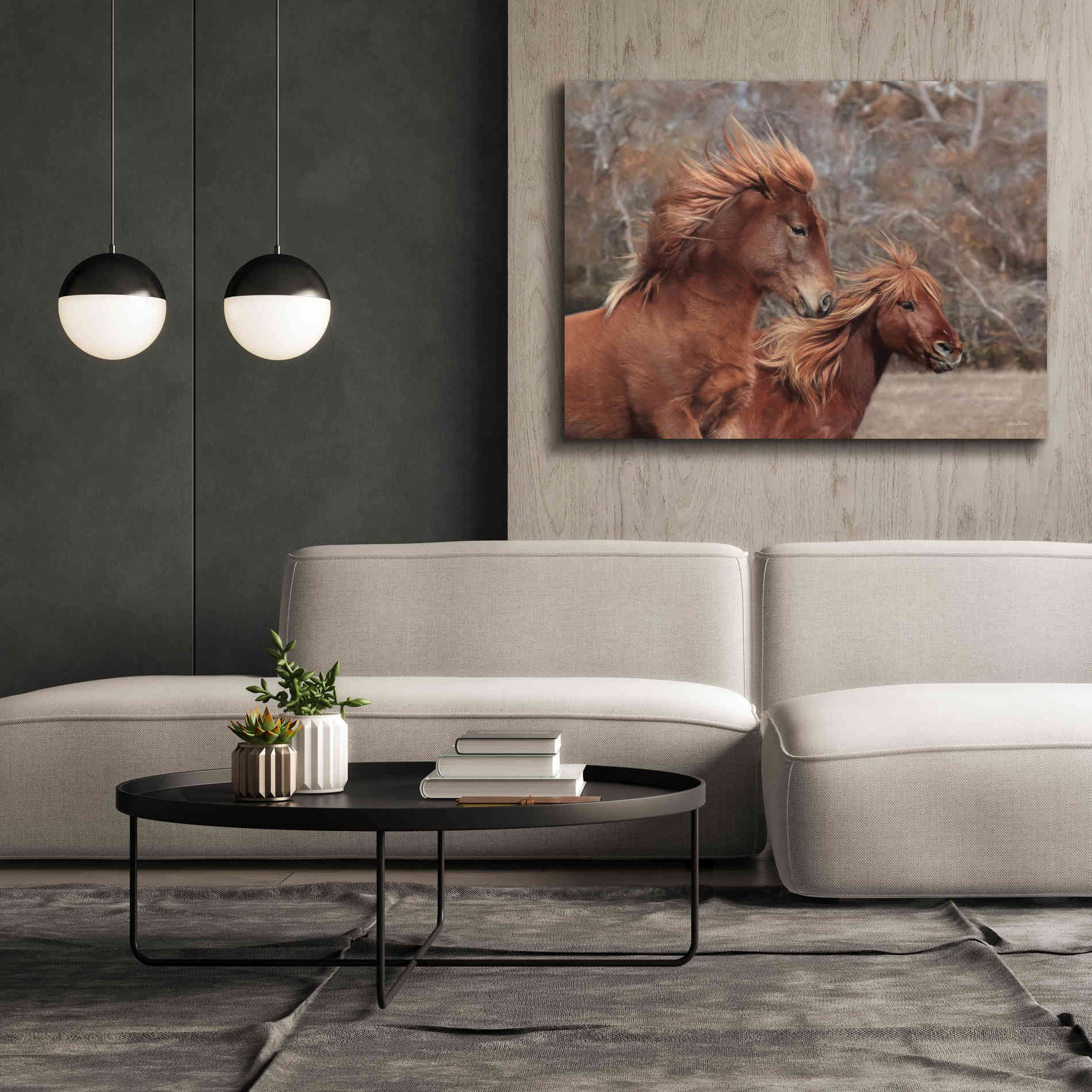 'Assateague Horses II' by Lori Deiter, Canvas Wall Art,54 x 40