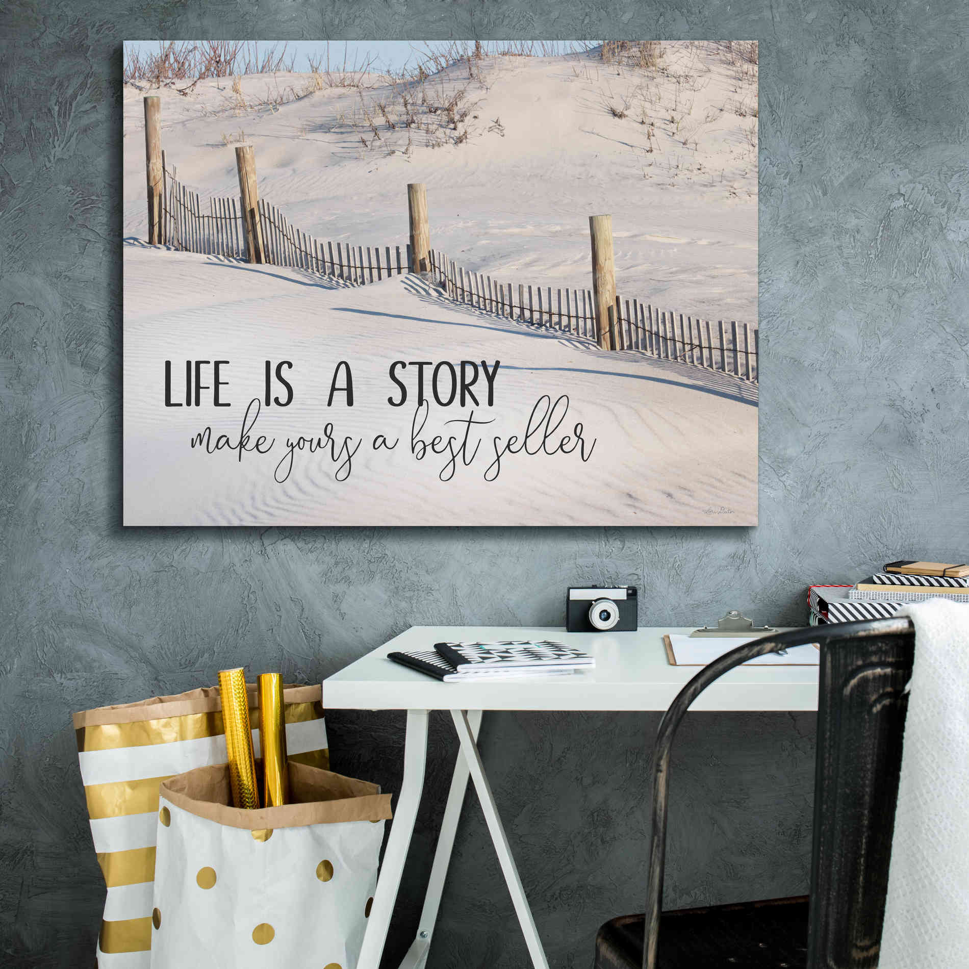 'Life is a Story' by Lori Deiter, Canvas Wall Art,34 x 26
