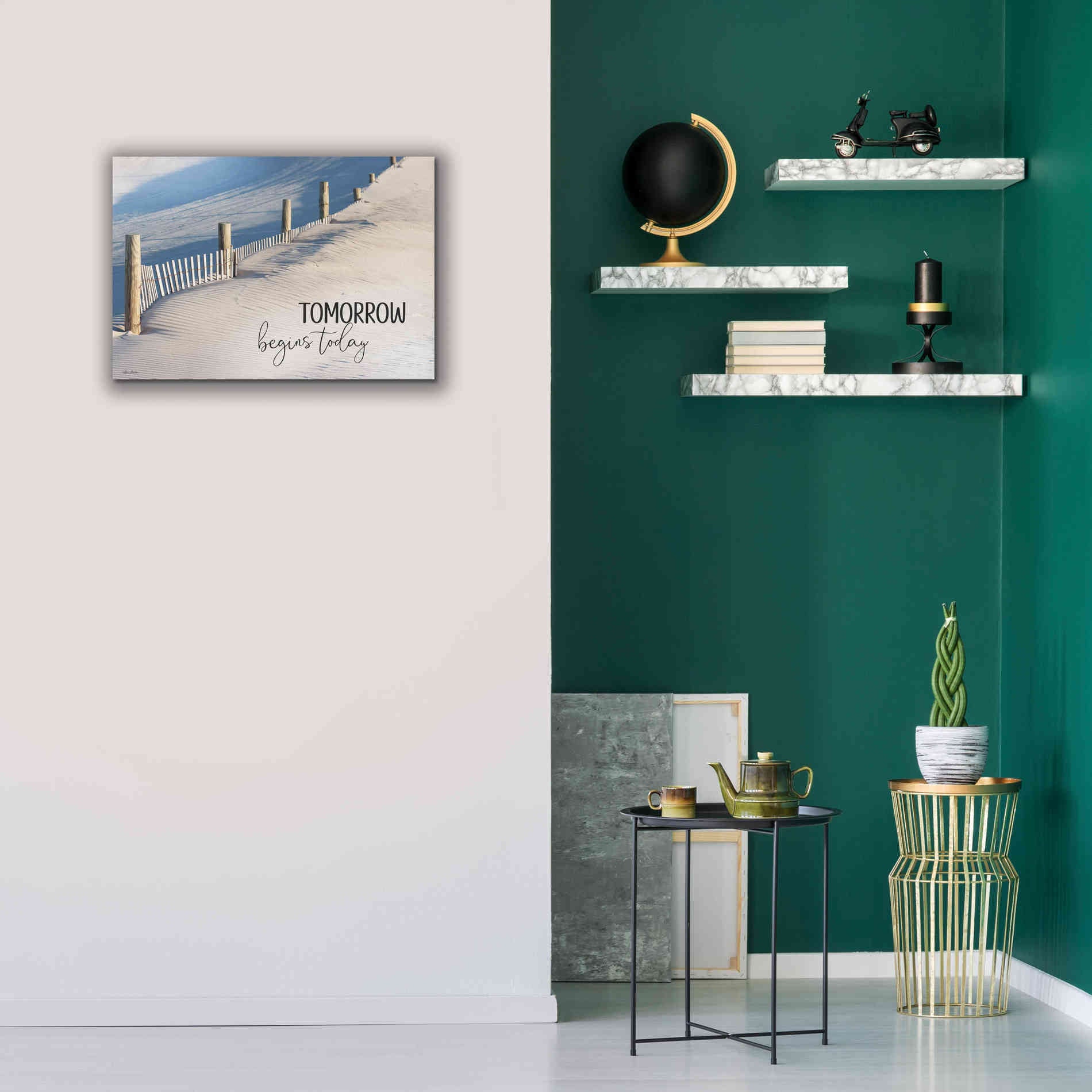'Tomorrow Begins Today' by Lori Deiter, Canvas Wall Art,26 x 18