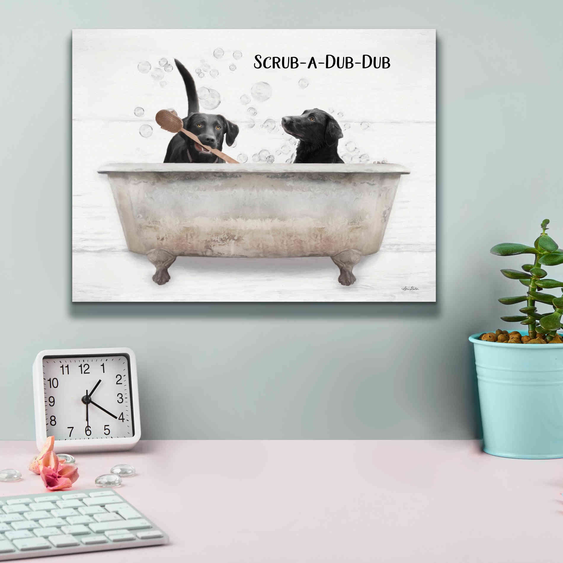 'Scrub-a-Dub-Dub' by Lori Deiter, Canvas Wall Art,16 x 12