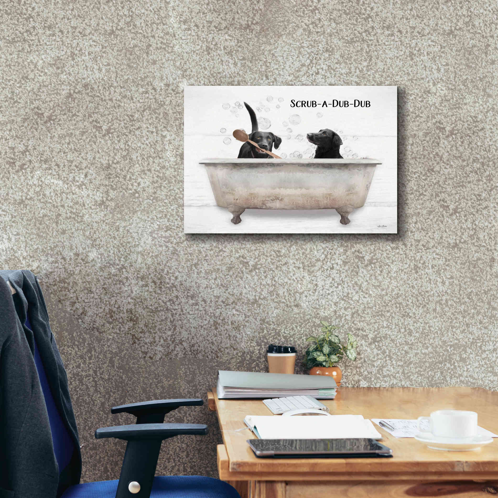 'Scrub-a-Dub-Dub' by Lori Deiter, Canvas Wall Art,26 x 18