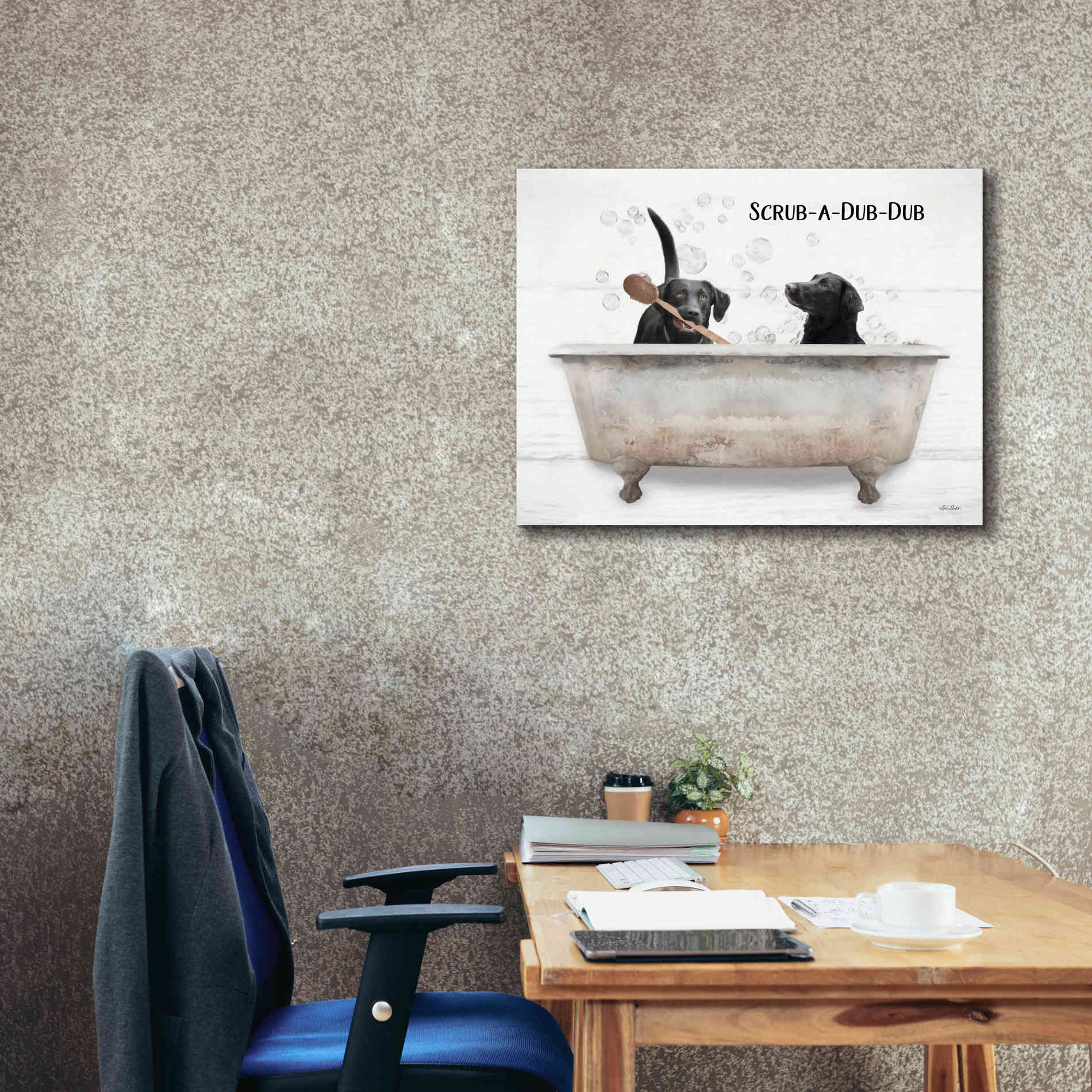 'Scrub-a-Dub-Dub' by Lori Deiter, Canvas Wall Art,34 x 26