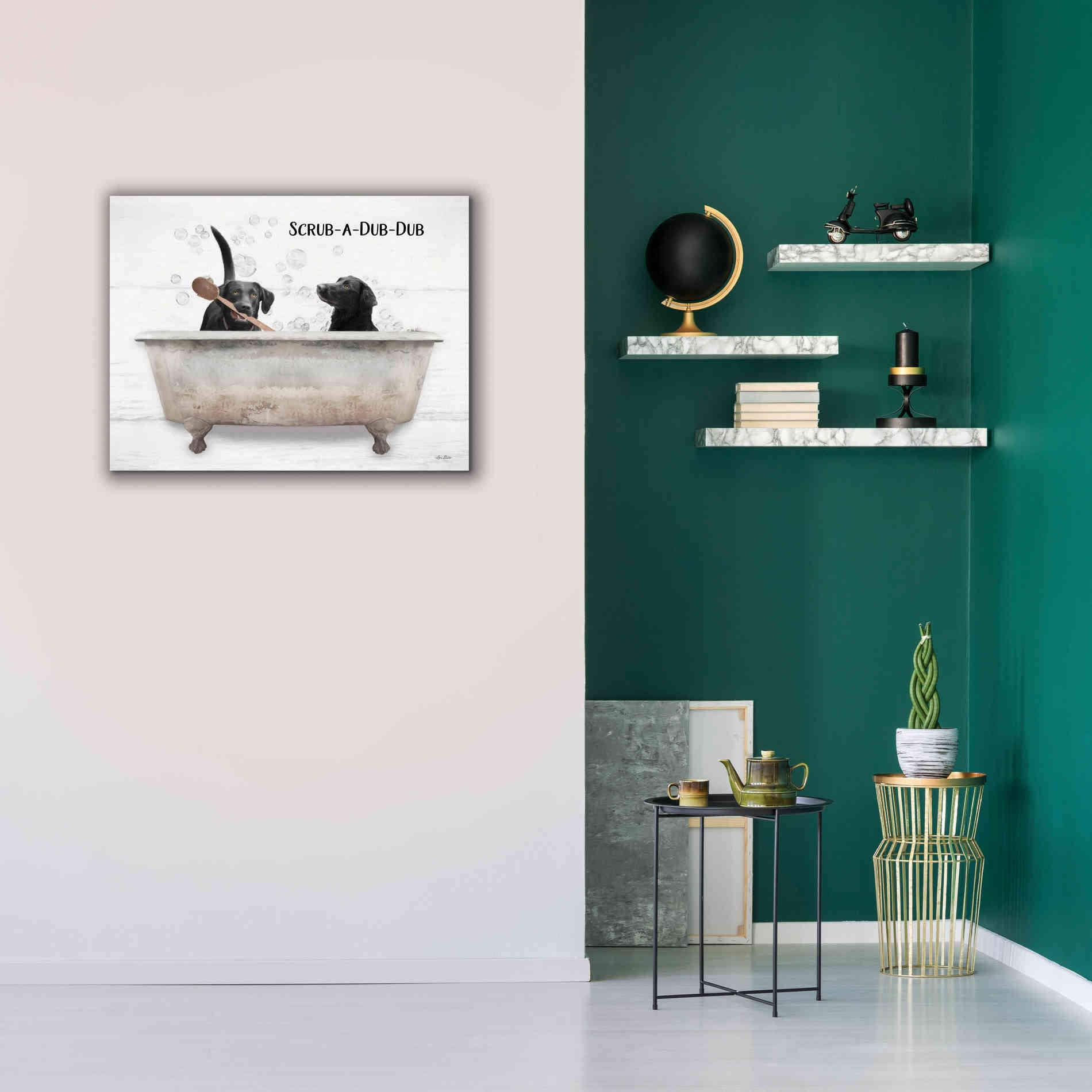 'Scrub-a-Dub-Dub' by Lori Deiter, Canvas Wall Art,34 x 26