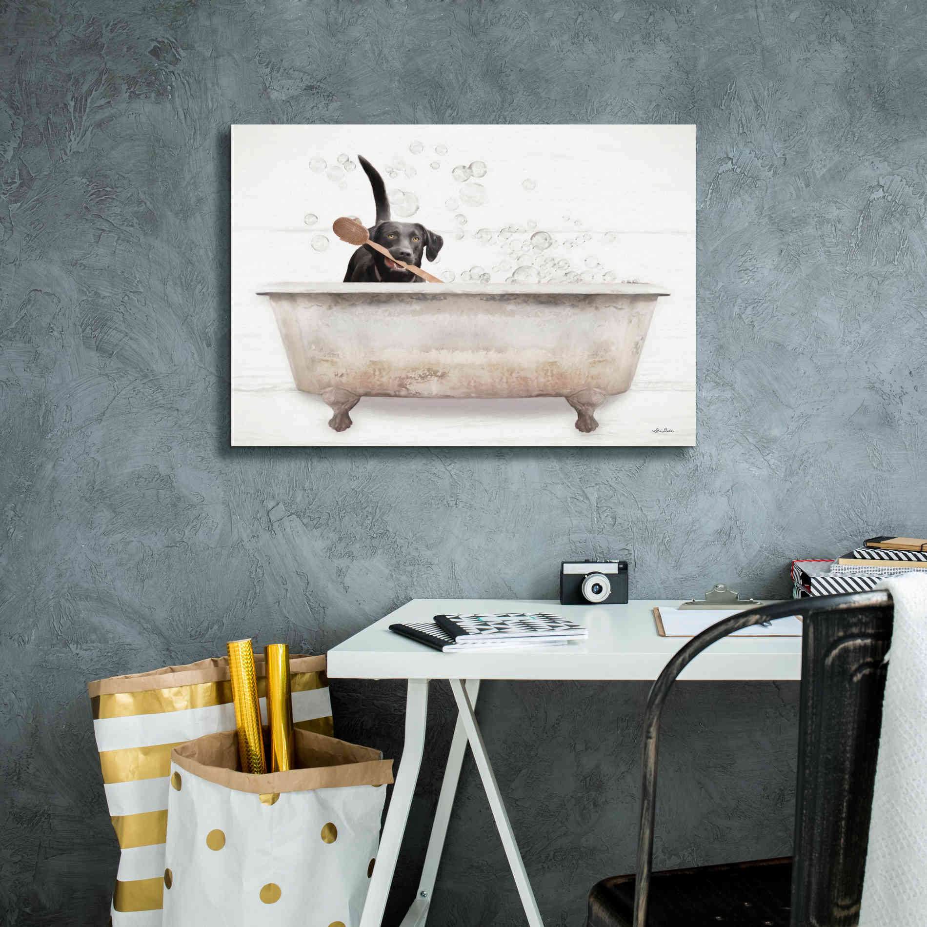 'Scrubbing Bubbles' by Lori Deiter, Canvas Wall Art,26 x 18