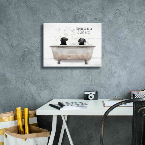Image of 'Happiness is a Bubble Bath' by Lori Deiter, Canvas Wall Art,16 x 12