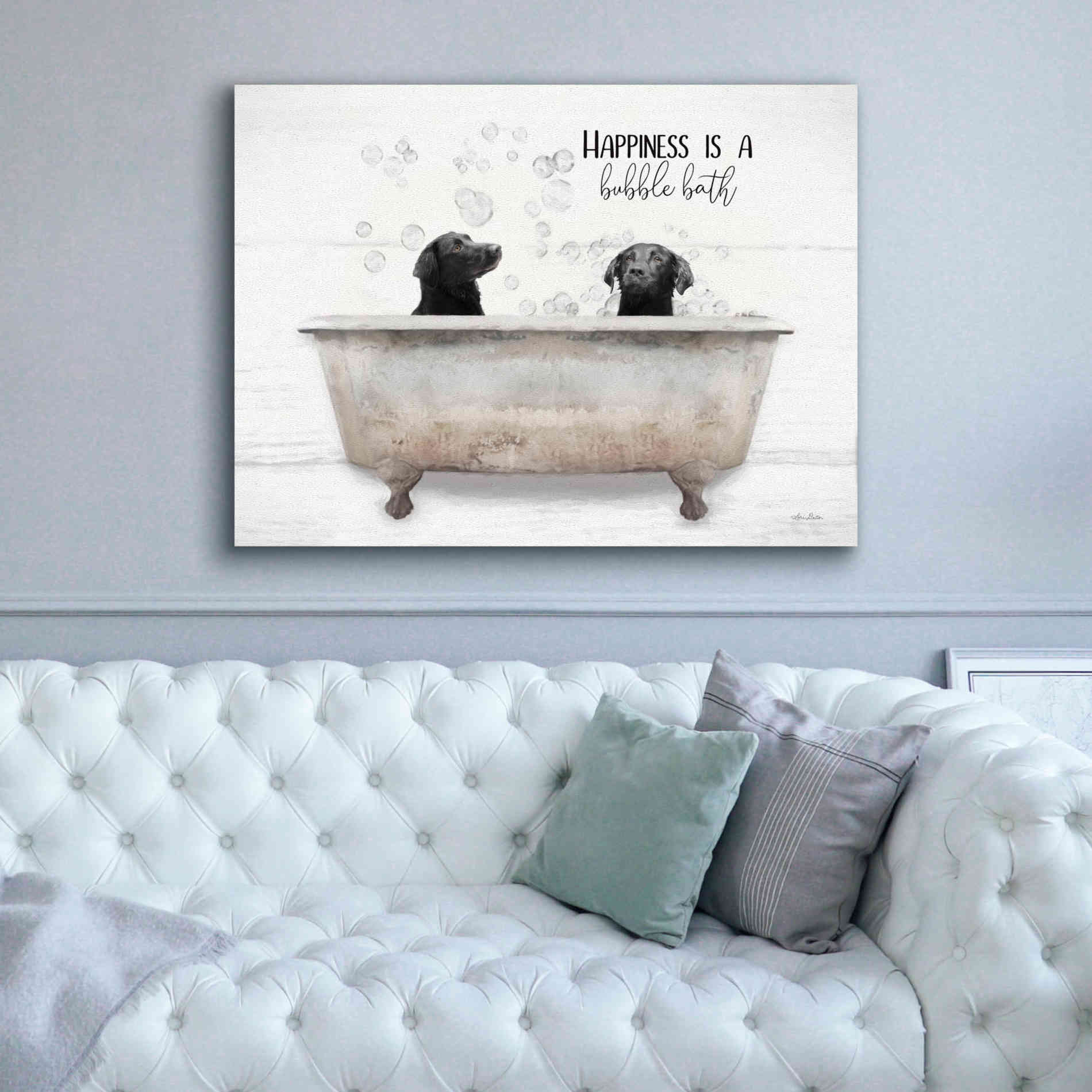 'Happiness is a Bubble Bath' by Lori Deiter, Canvas Wall Art,54 x 40