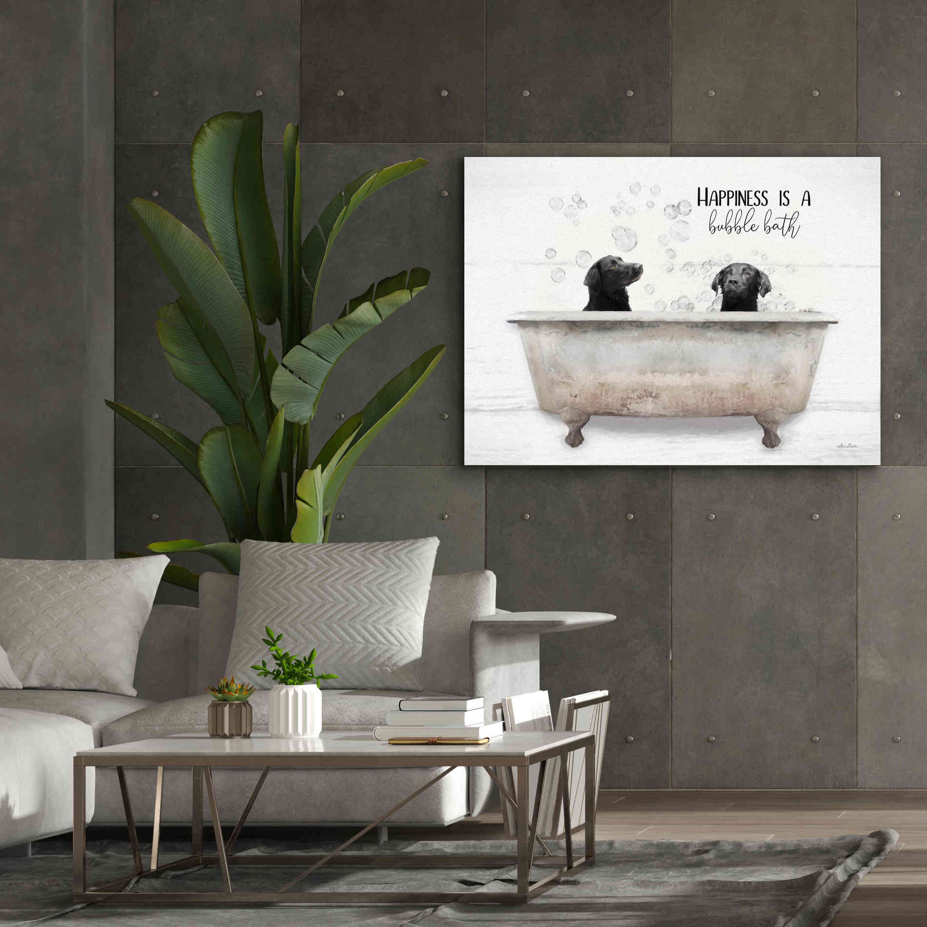 'Happiness is a Bubble Bath' by Lori Deiter, Canvas Wall Art,54 x 40