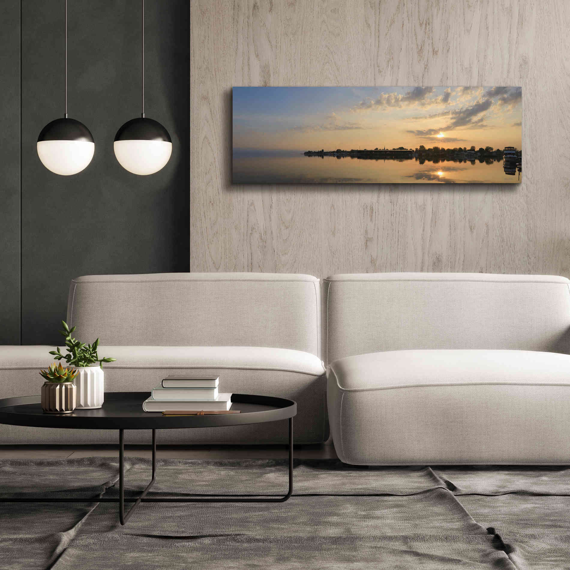 'French Bay Sunrise' by Lori Deiter, Canvas Wall Art,60 x 20