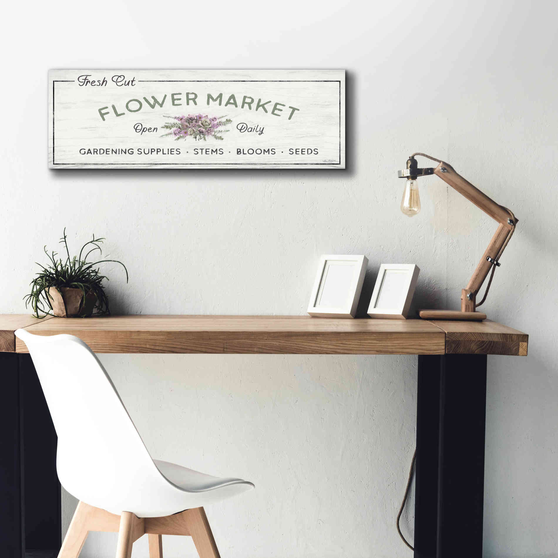 'Flower Market' by Lori Deiter, Canvas Wall Art,36 x 12