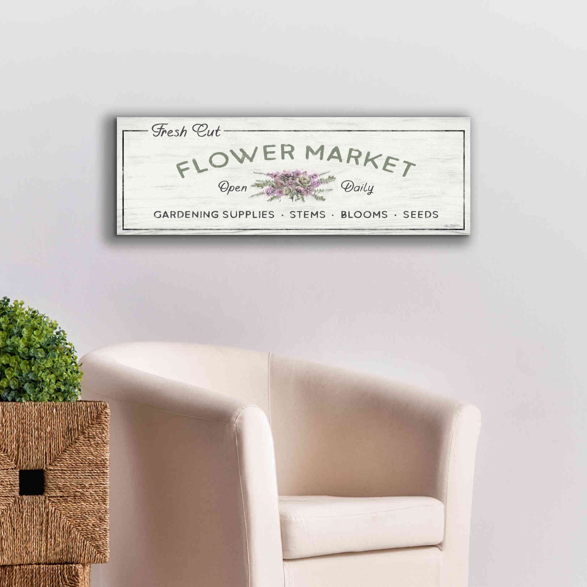 'Flower Market' by Lori Deiter, Canvas Wall Art,36 x 12