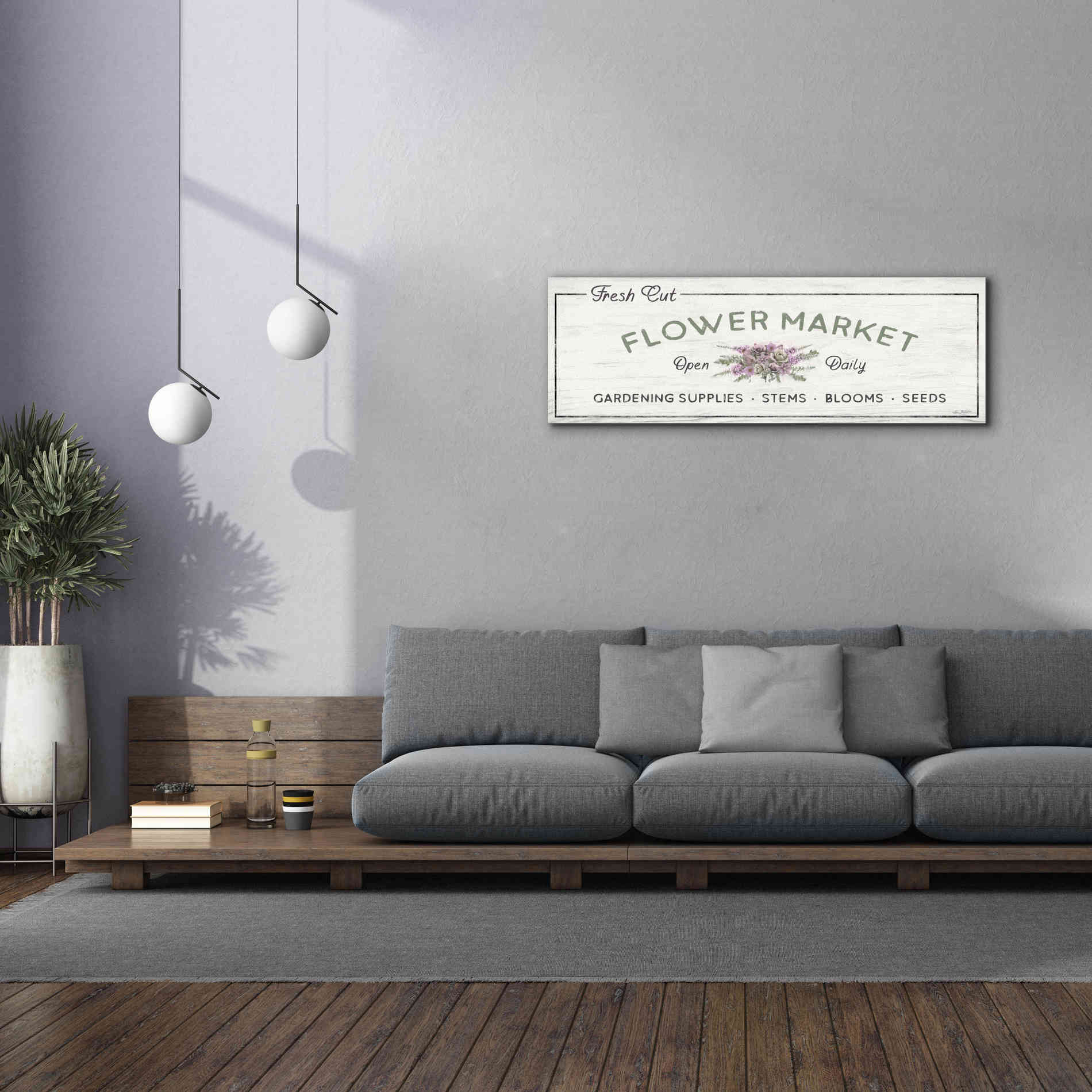 'Flower Market' by Lori Deiter, Canvas Wall Art,60 x 20