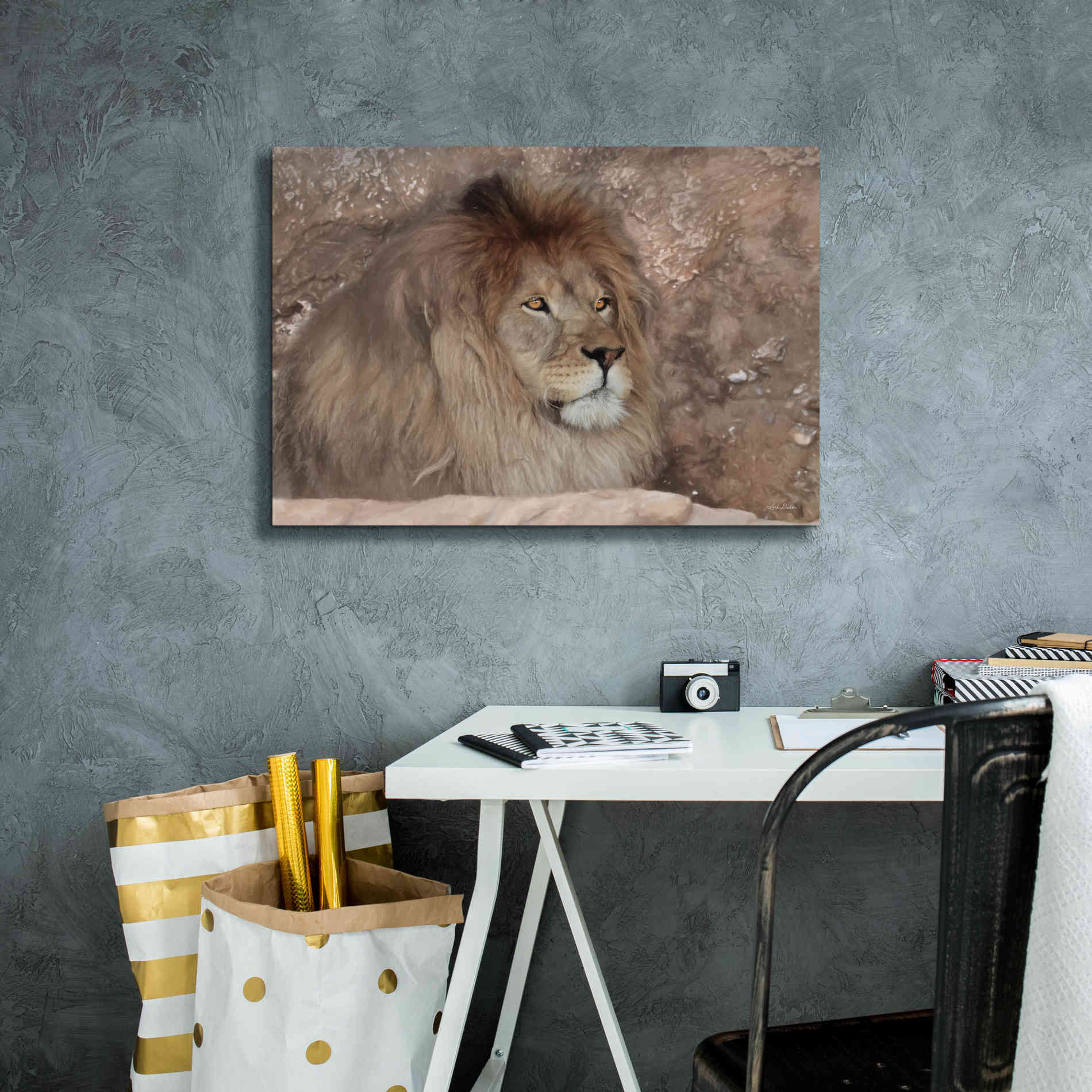 'Leo the Lion' by Lori Deiter, Canvas Wall Art,26 x 18