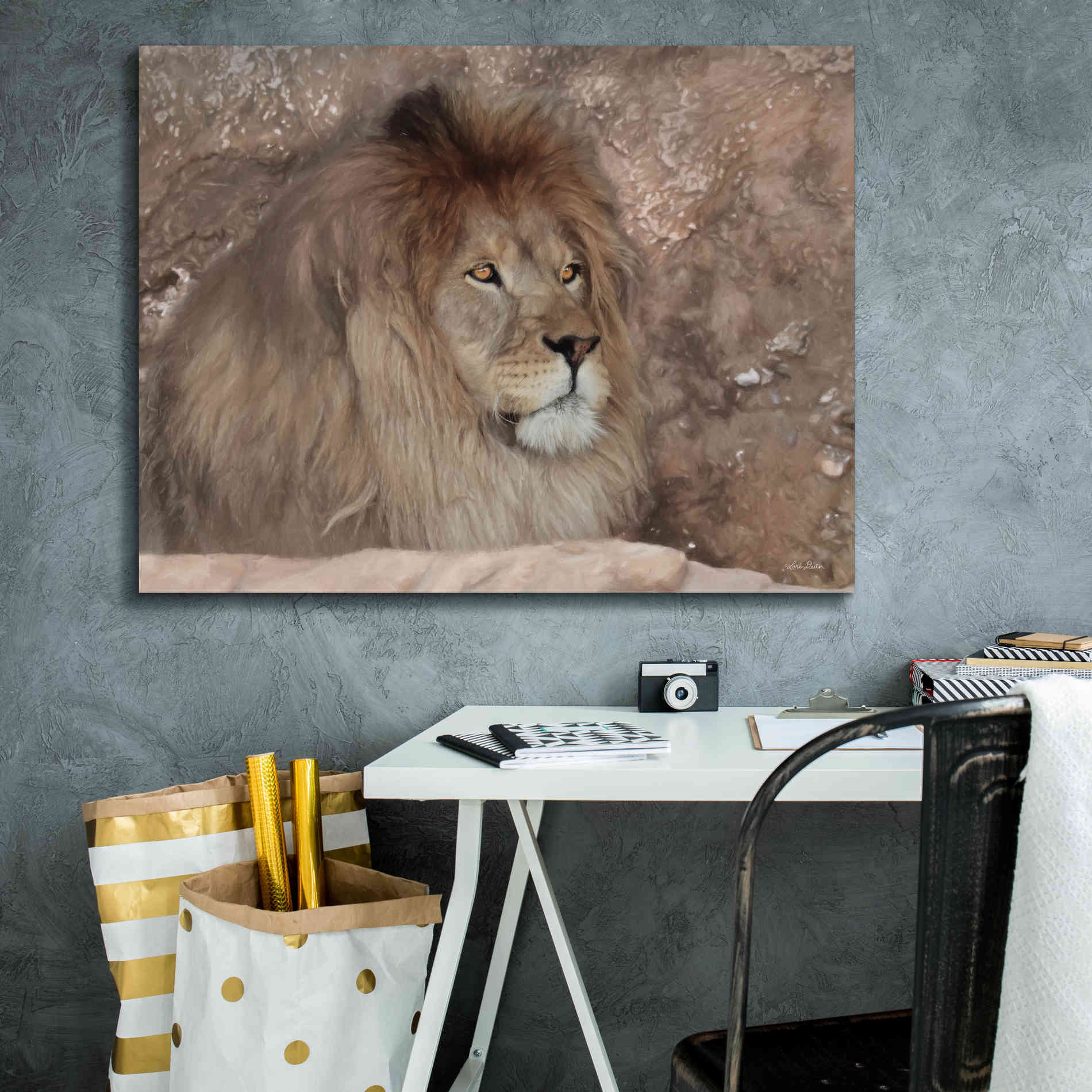 'Leo the Lion' by Lori Deiter, Canvas Wall Art,34 x 26