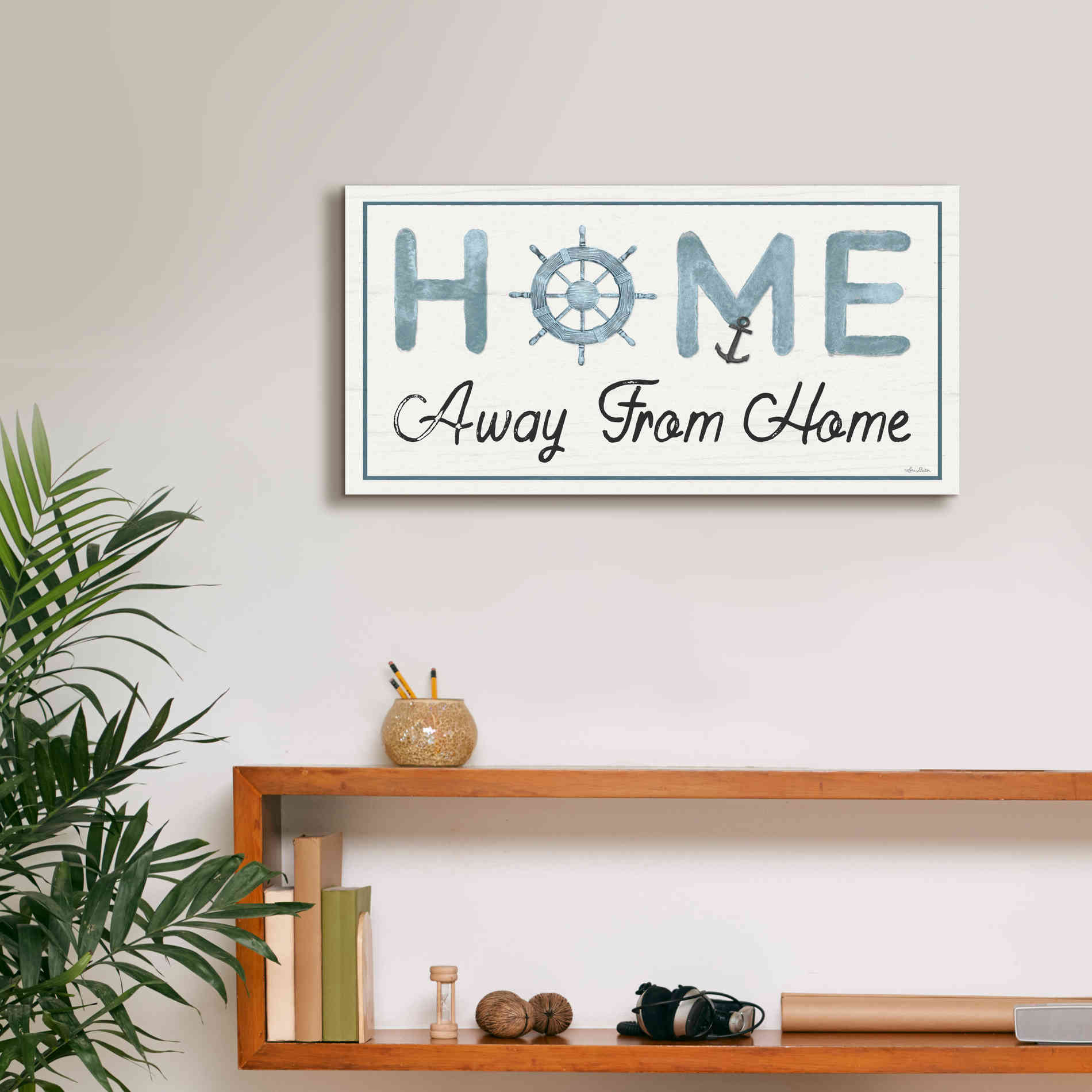'Nautical Home Away from Home II' by Lori Deiter, Canvas Wall Art,24 x 12