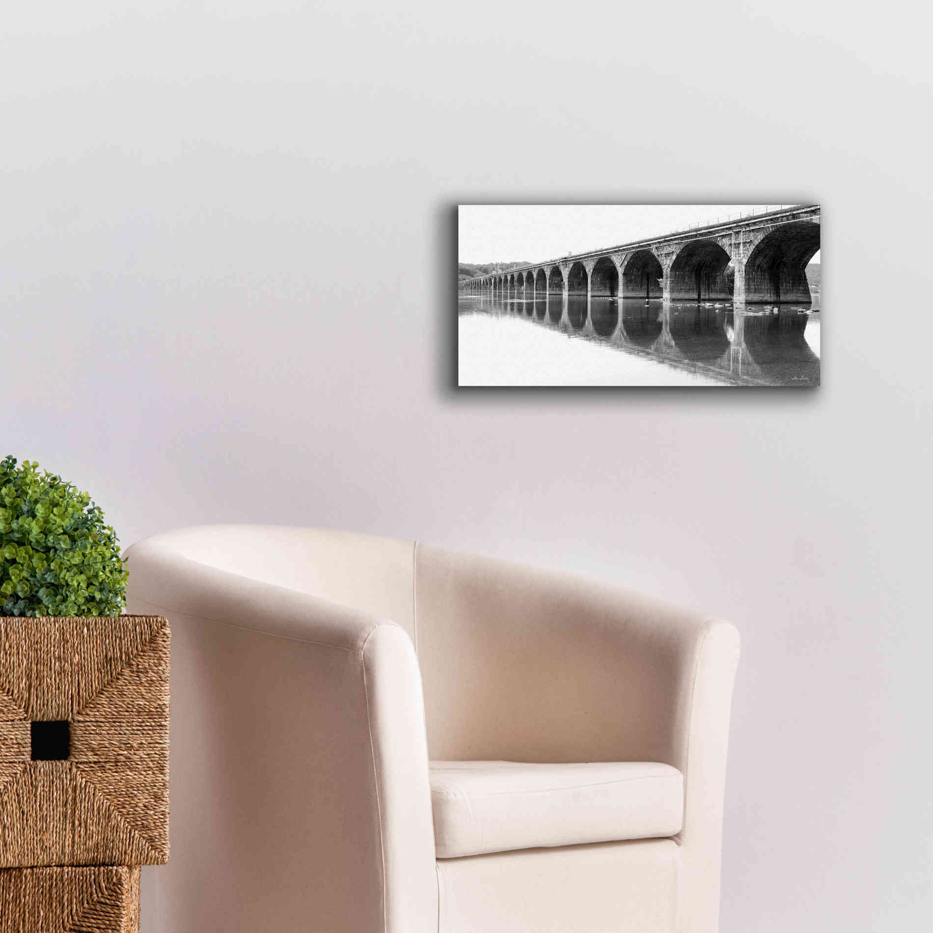 'Rockwell Bridge' by Lori Deiter, Canvas Wall Art,24 x 12