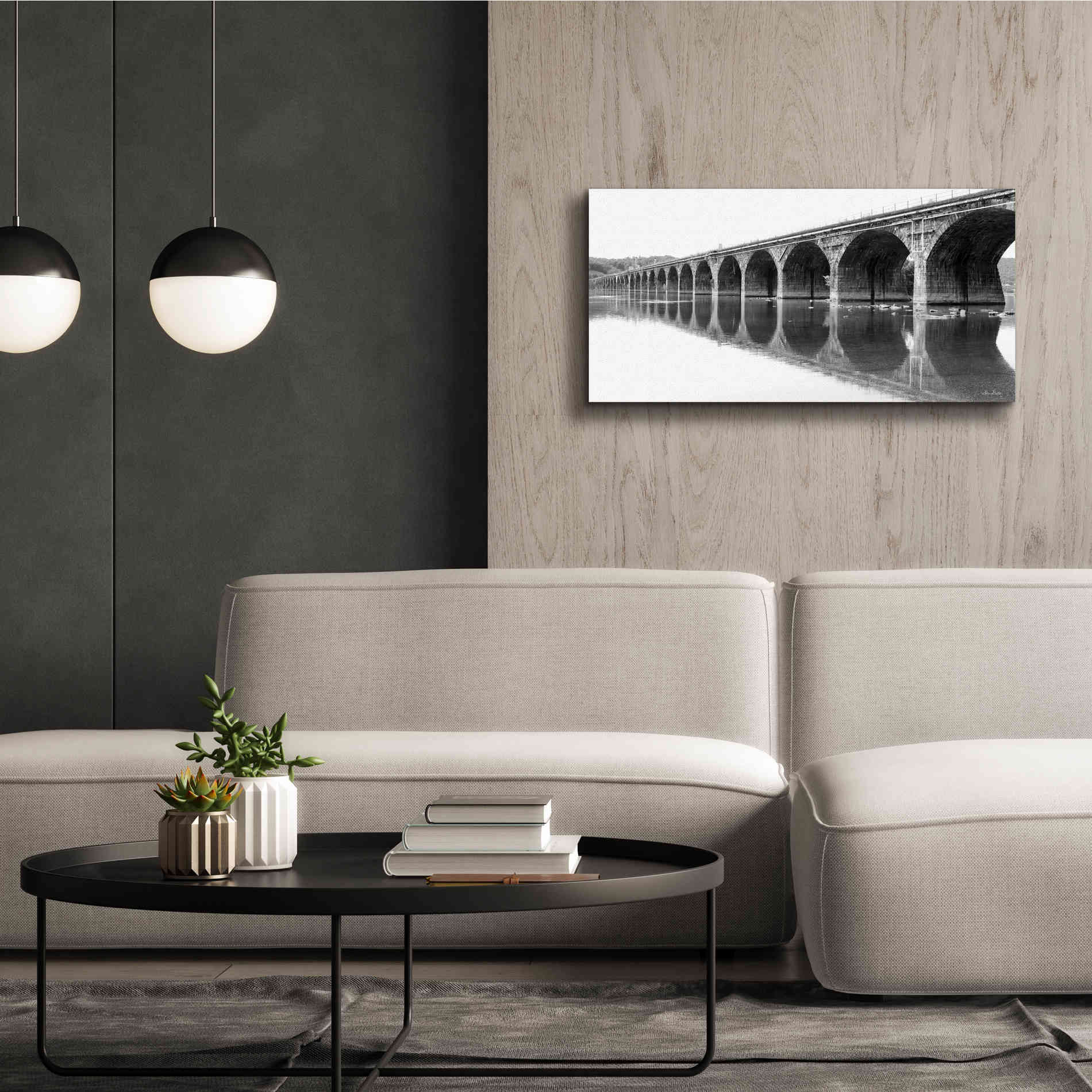 'Rockwell Bridge' by Lori Deiter, Canvas Wall Art,40 x 20