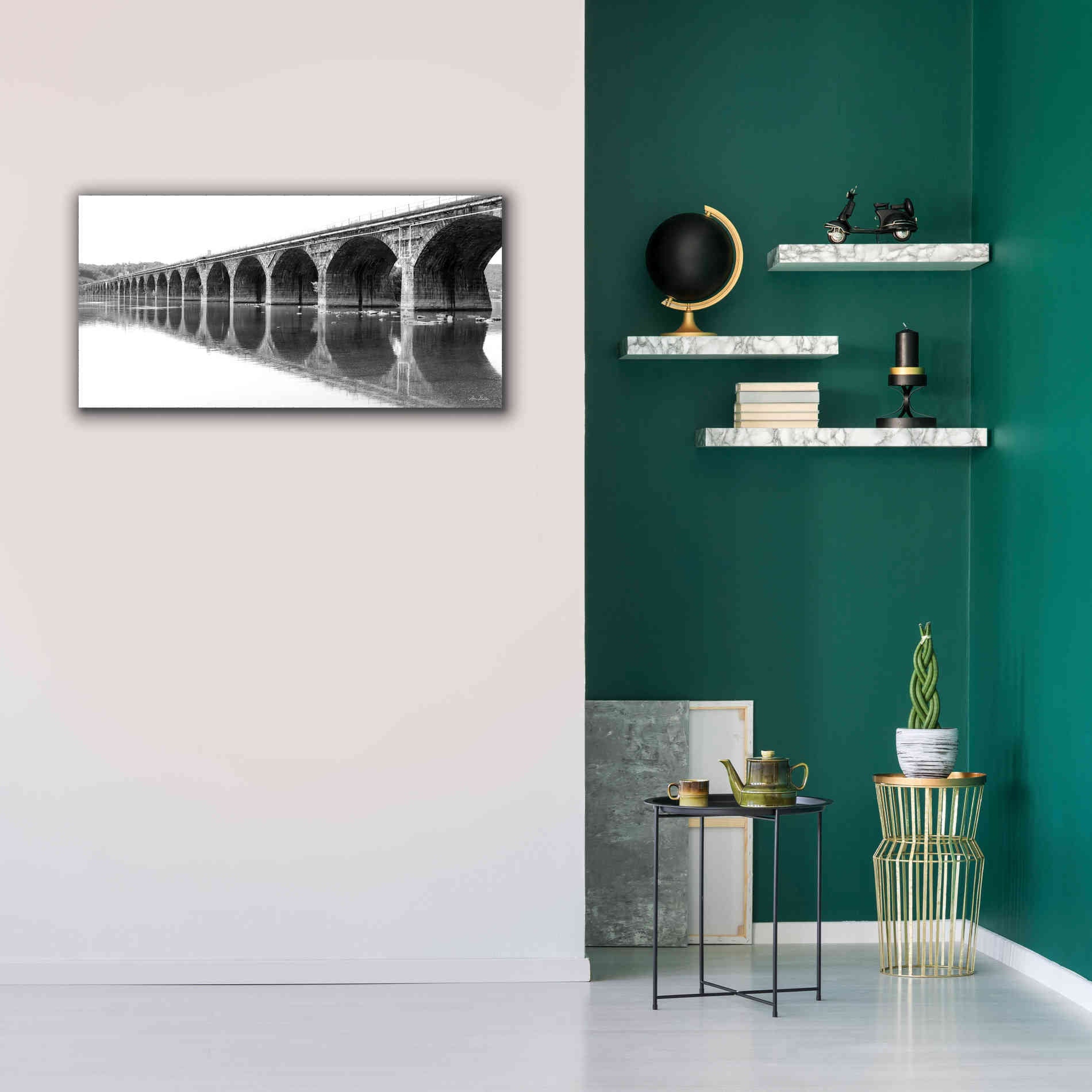 'Rockwell Bridge' by Lori Deiter, Canvas Wall Art,40 x 20