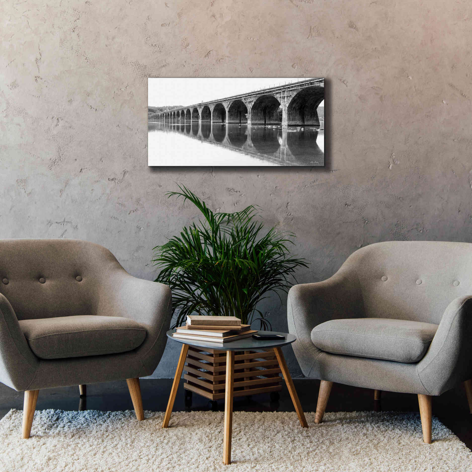 'Rockwell Bridge' by Lori Deiter, Canvas Wall Art,40 x 20