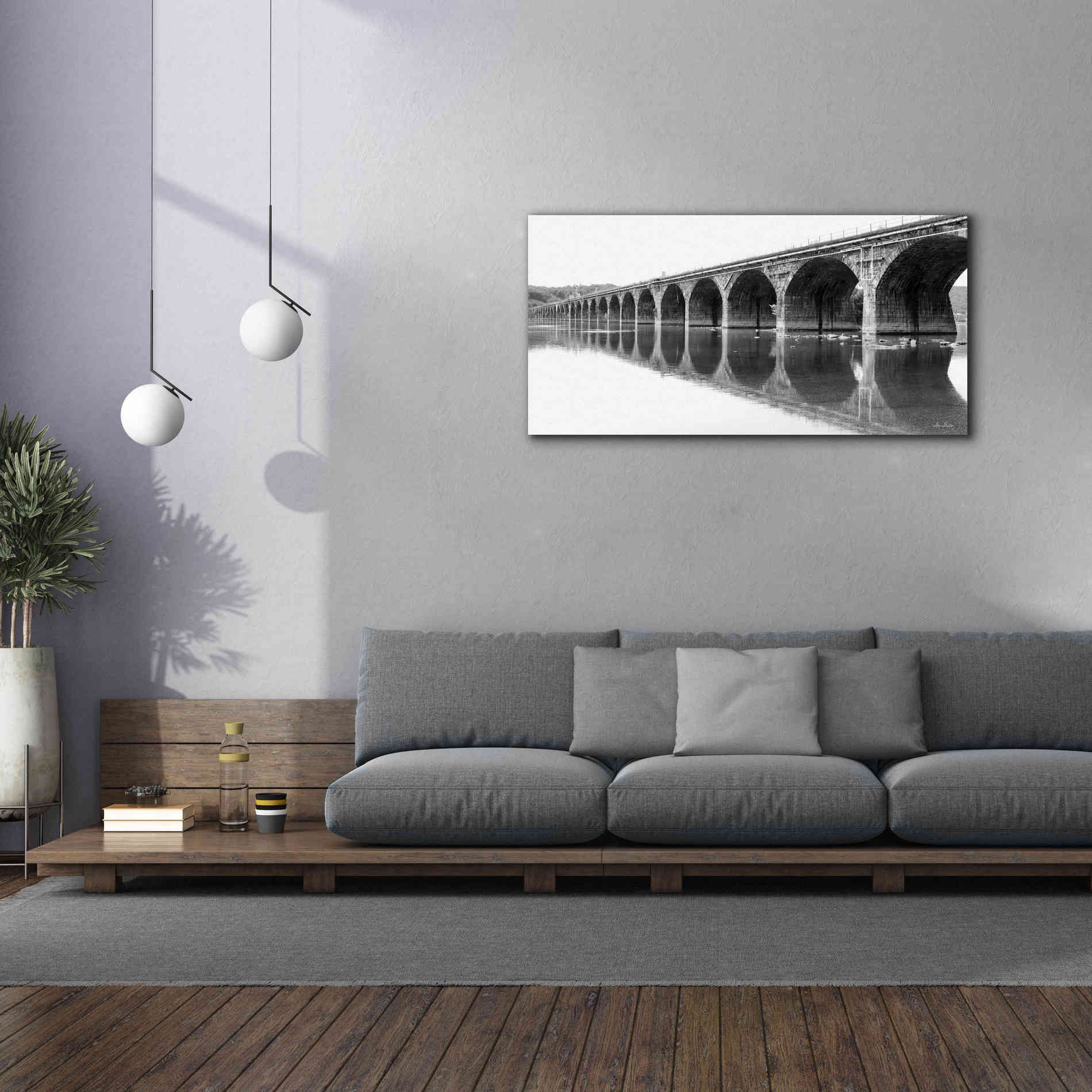 'Rockwell Bridge' by Lori Deiter, Canvas Wall Art,60 x 30
