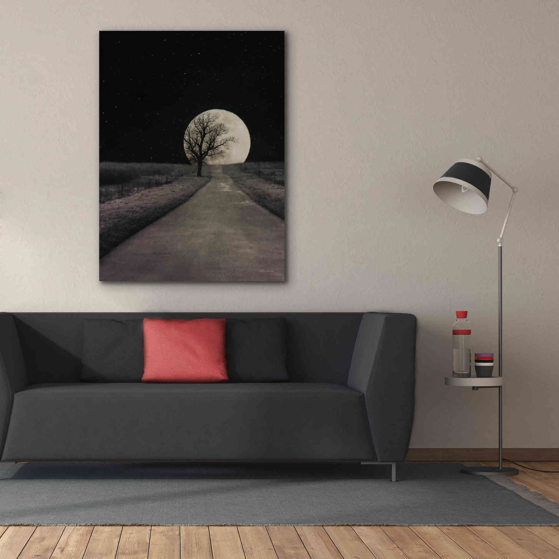 'Moonlit Country Road' by Lori Deiter, Canvas Wall Art,40 x 54
