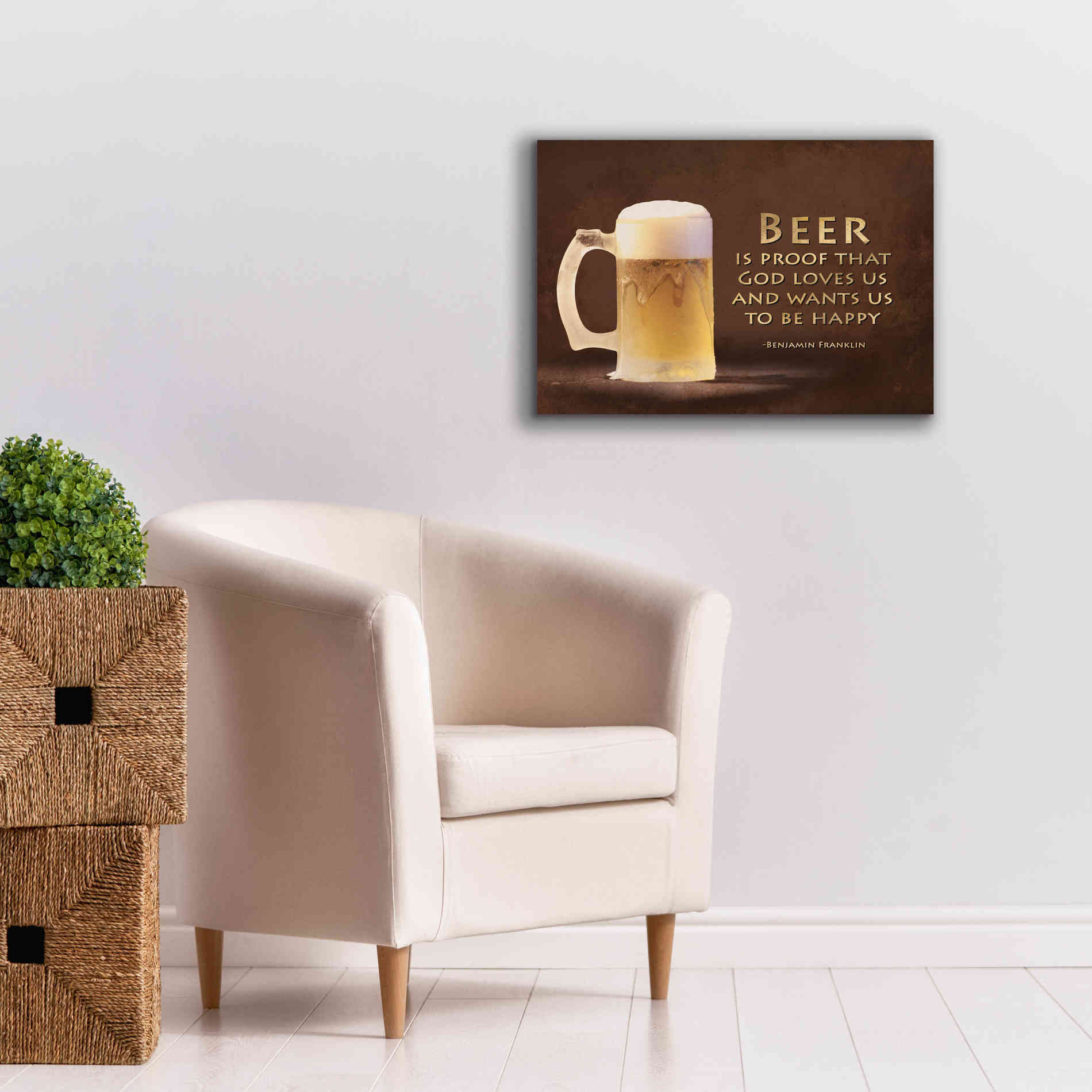 'Be Happy' by Lori Deiter, Canvas Wall Art,26 x 18