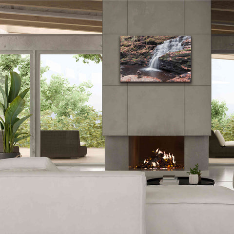 Image of 'Peaceful Day at Mohican Falls' by Lori Deiter, Canvas Wall Art,40 x 26