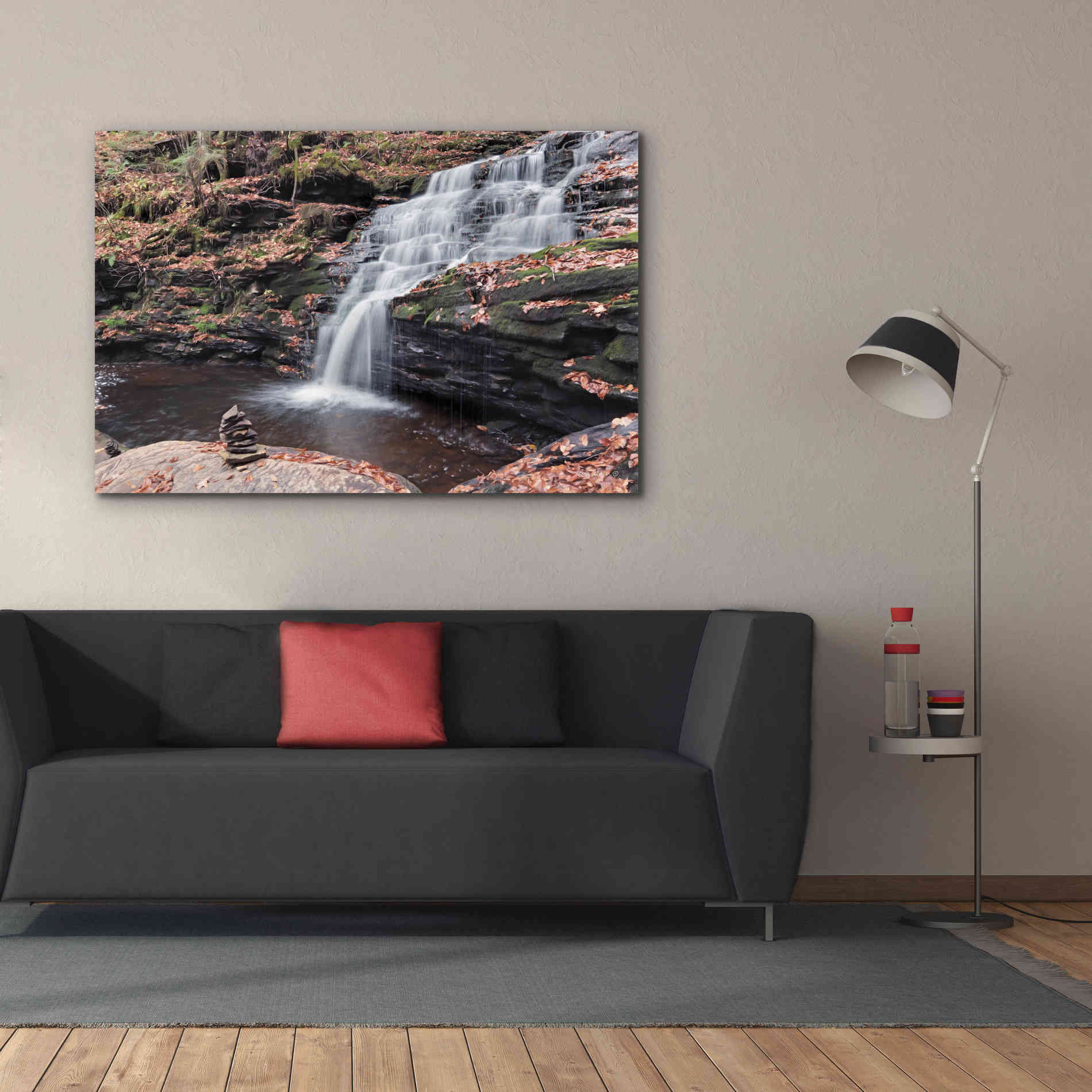 'Peaceful Day at Mohican Falls' by Lori Deiter, Canvas Wall Art,60 x 40