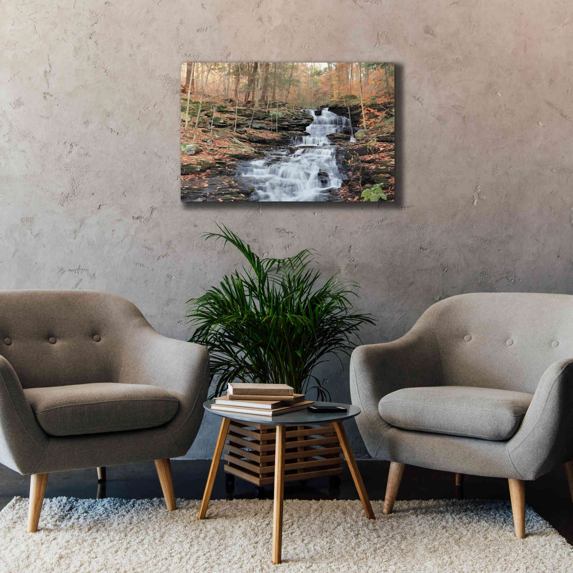 'Waterfall Steps at Pigeon Run' by Lori Deiter, Canvas Wall Art,40 x 26