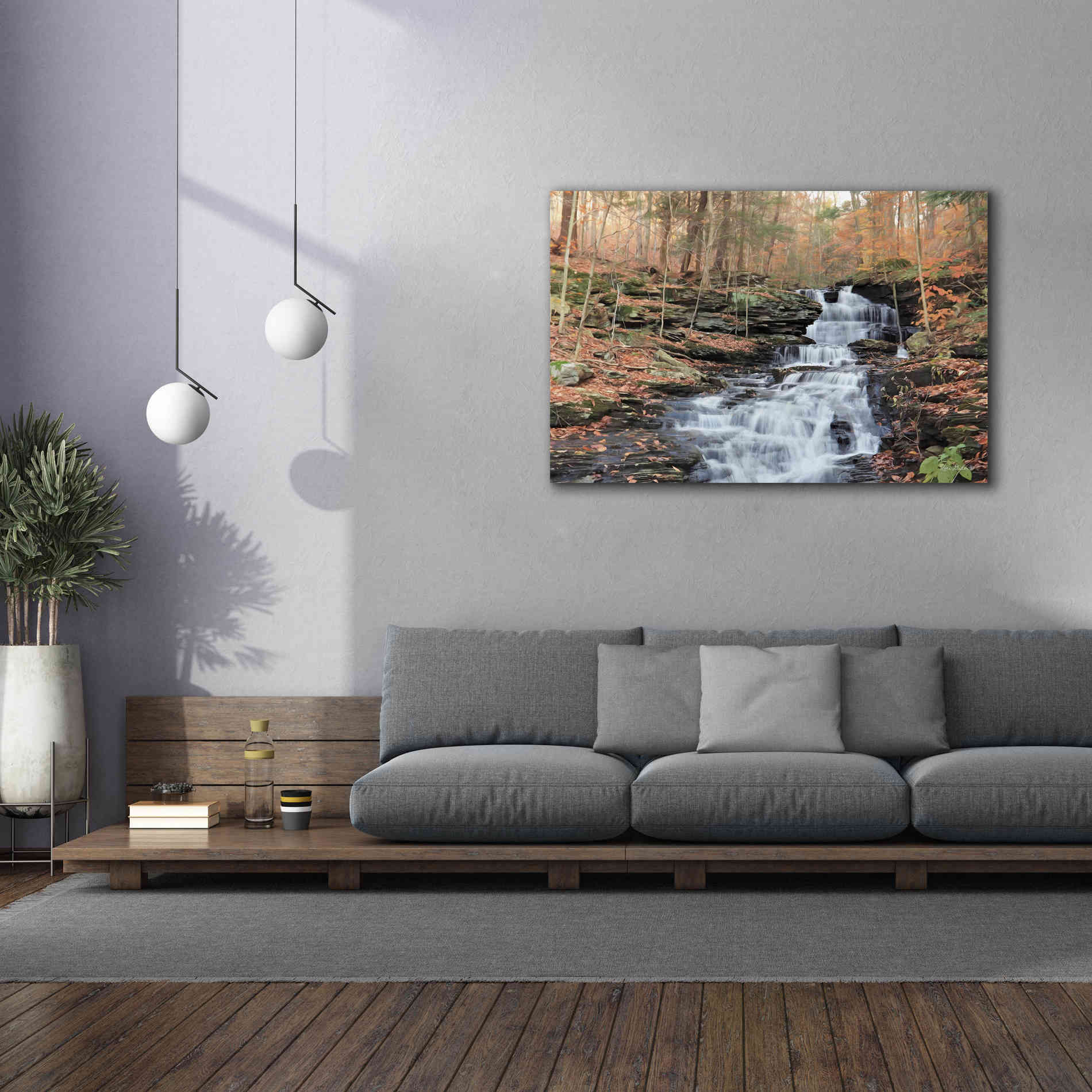'Waterfall Steps at Pigeon Run' by Lori Deiter, Canvas Wall Art,60 x 40