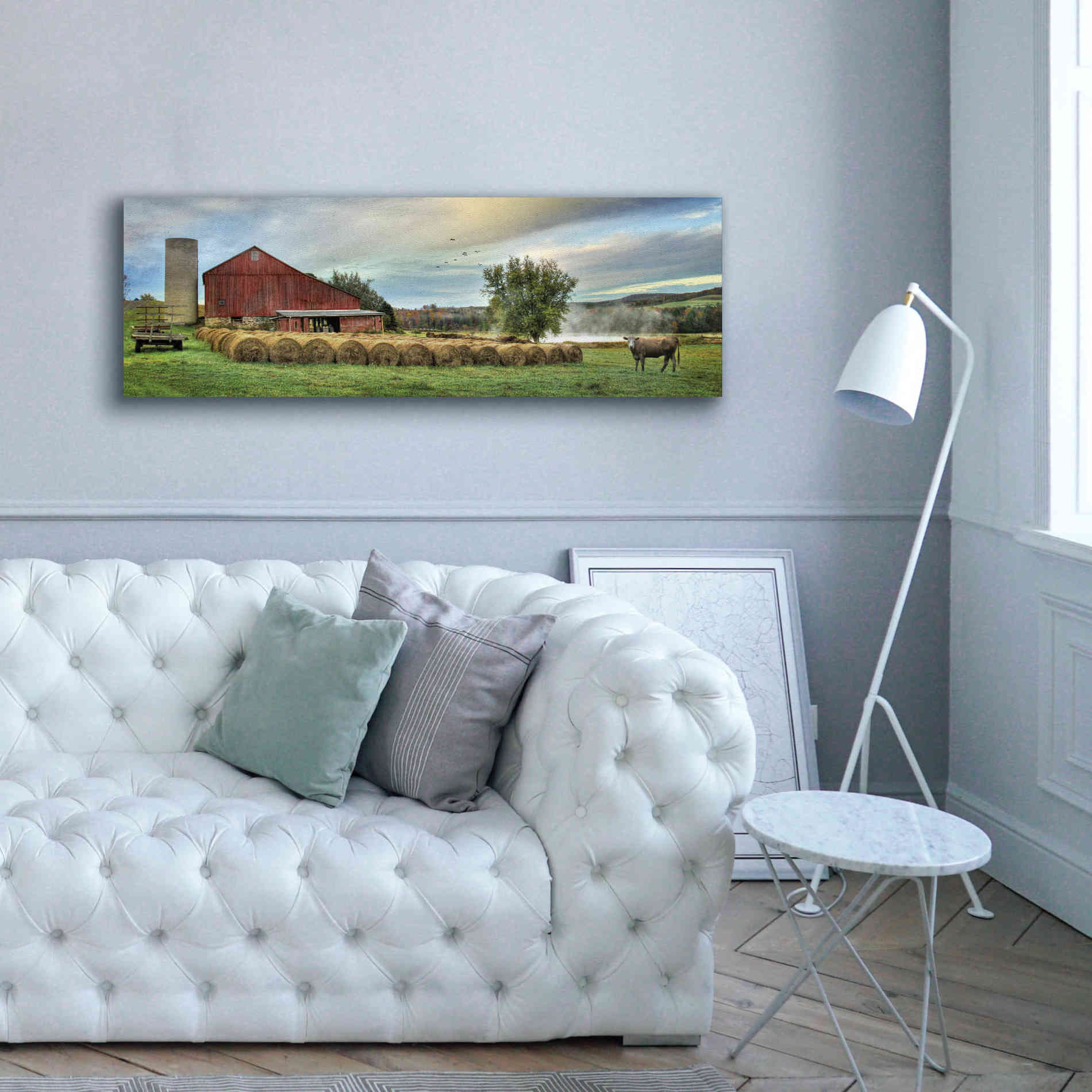 'Hay Harvest' by Lori Deiter, Canvas Wall Art,60 x 20