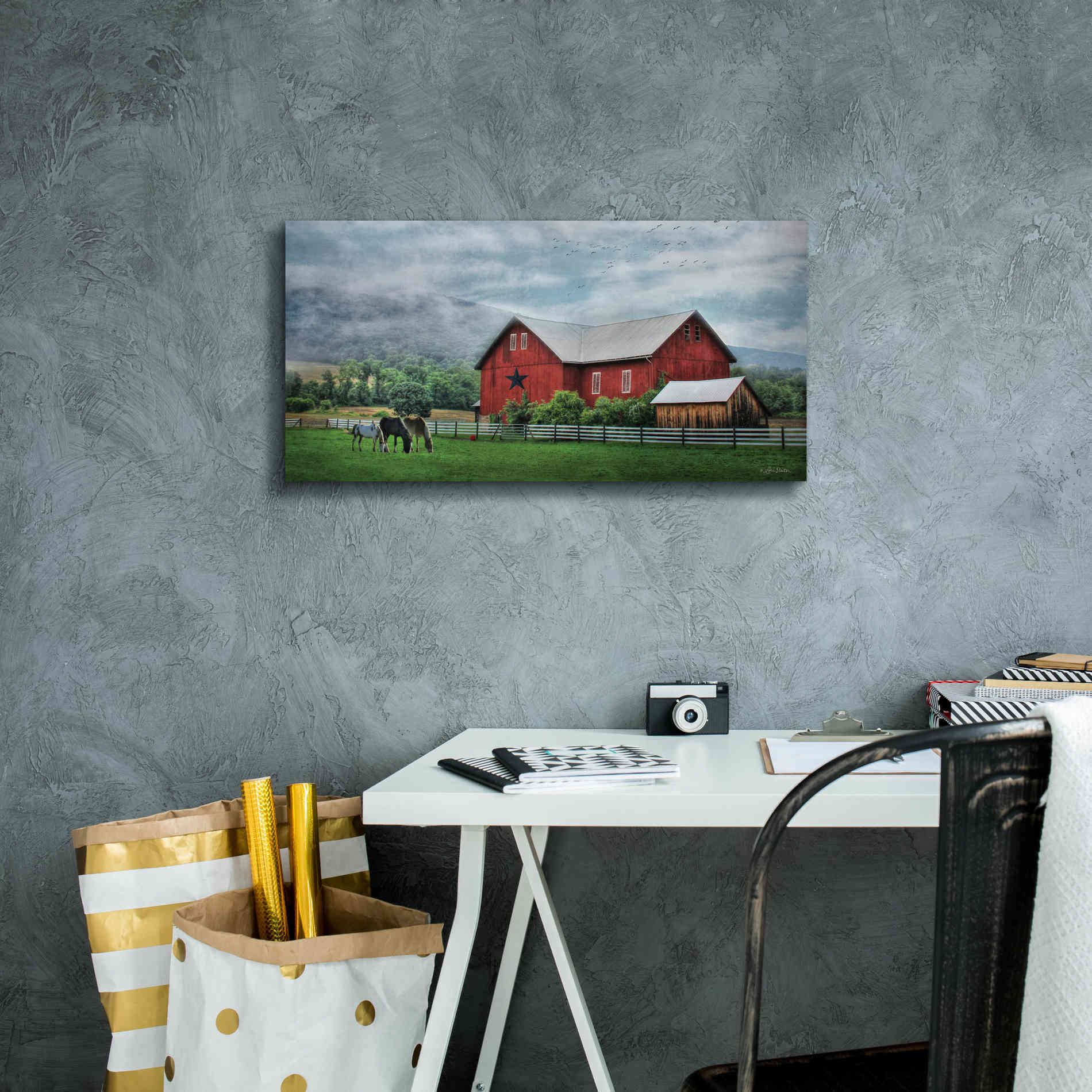 'Grazin' Time' by Lori Deiter, Canvas Wall Art,24 x 12