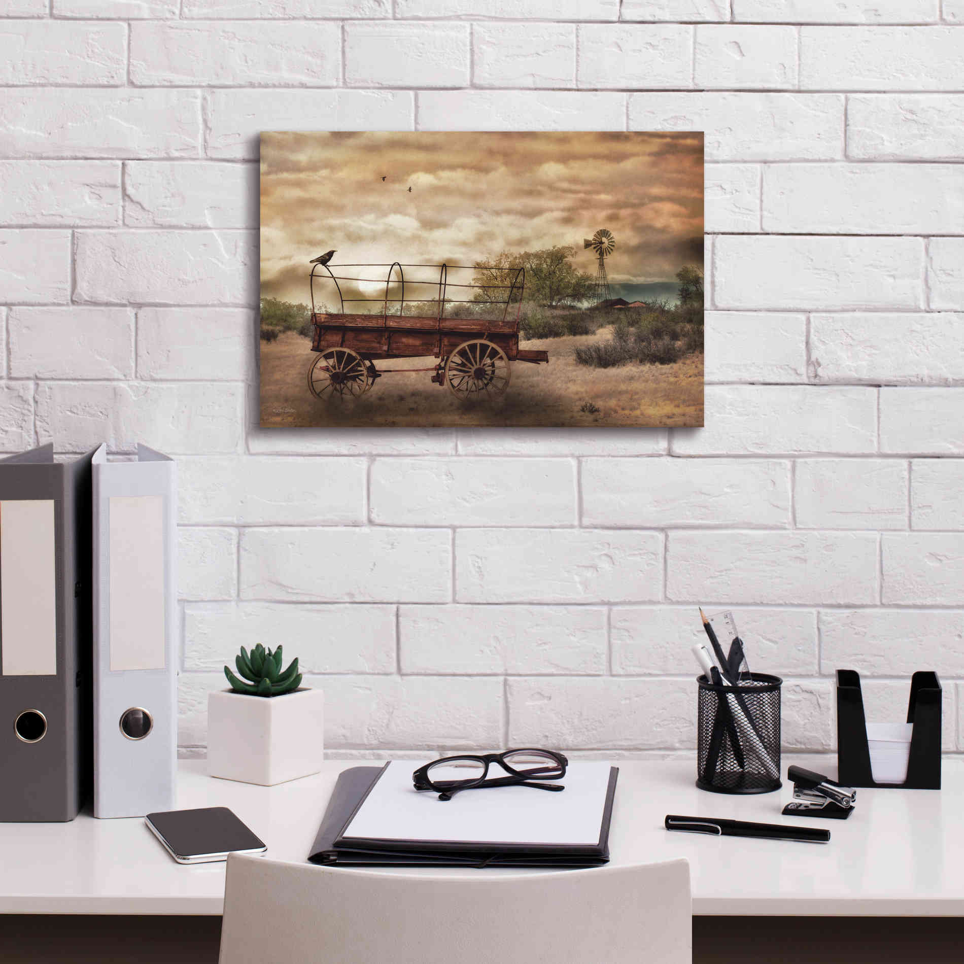 'Desert Wagon' by Lori Deiter, Canvas Wall Art,18 x 12