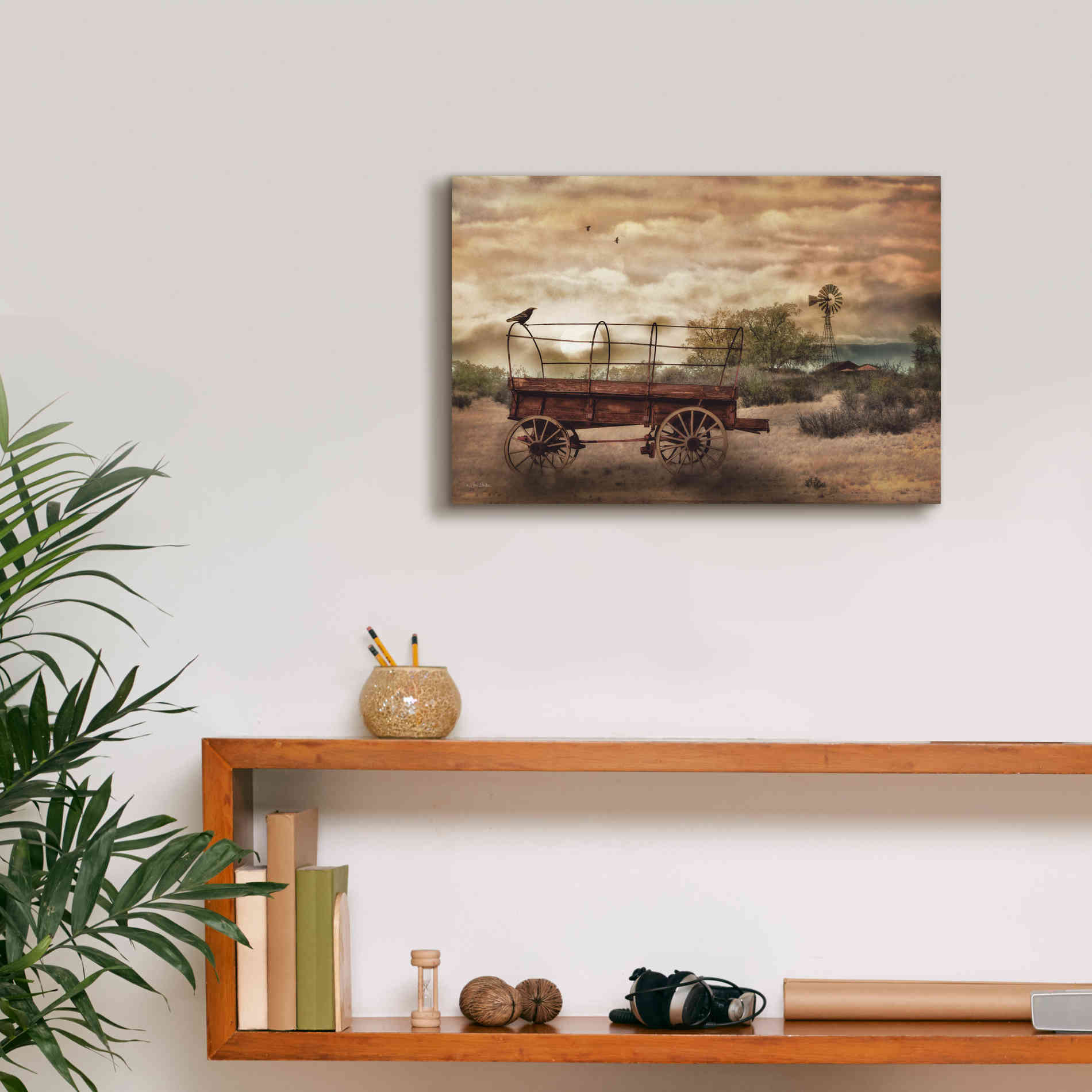 'Desert Wagon' by Lori Deiter, Canvas Wall Art,18 x 12