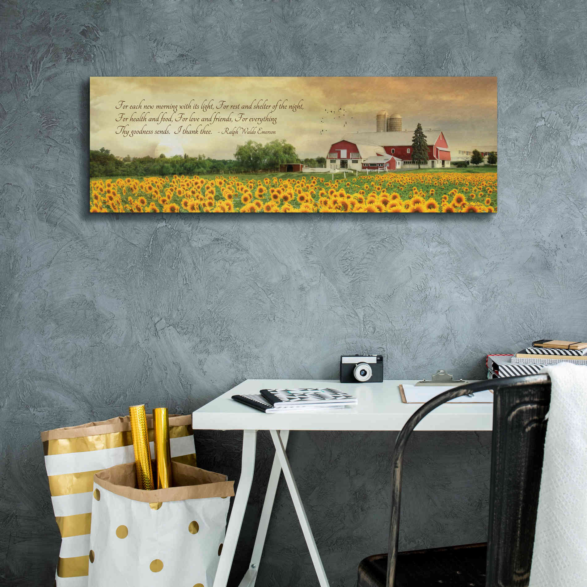 'I Thank Thee' by Lori Deiter, Canvas Wall Art,36 x 12