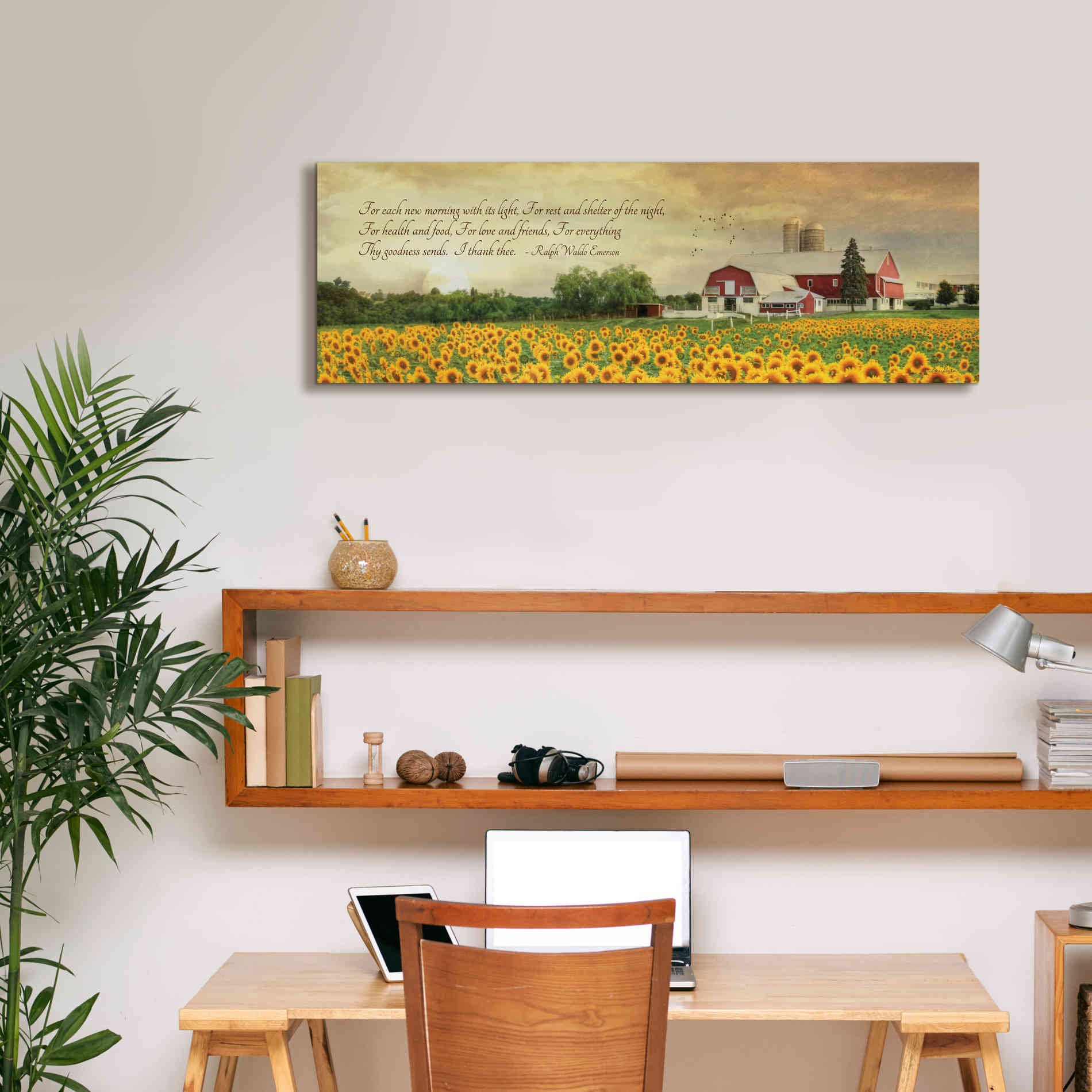 'I Thank Thee' by Lori Deiter, Canvas Wall Art,36 x 12