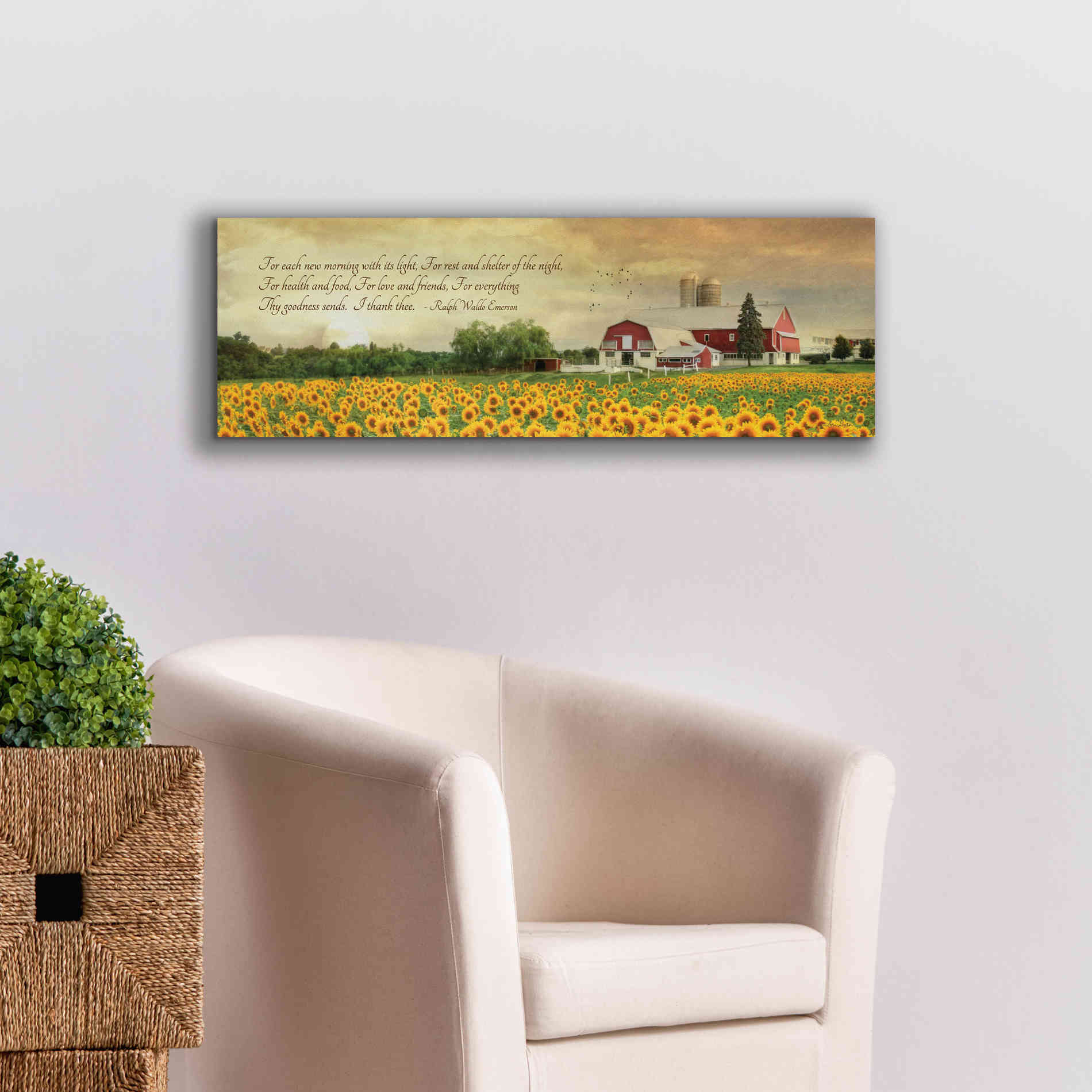 'I Thank Thee' by Lori Deiter, Canvas Wall Art,36 x 12