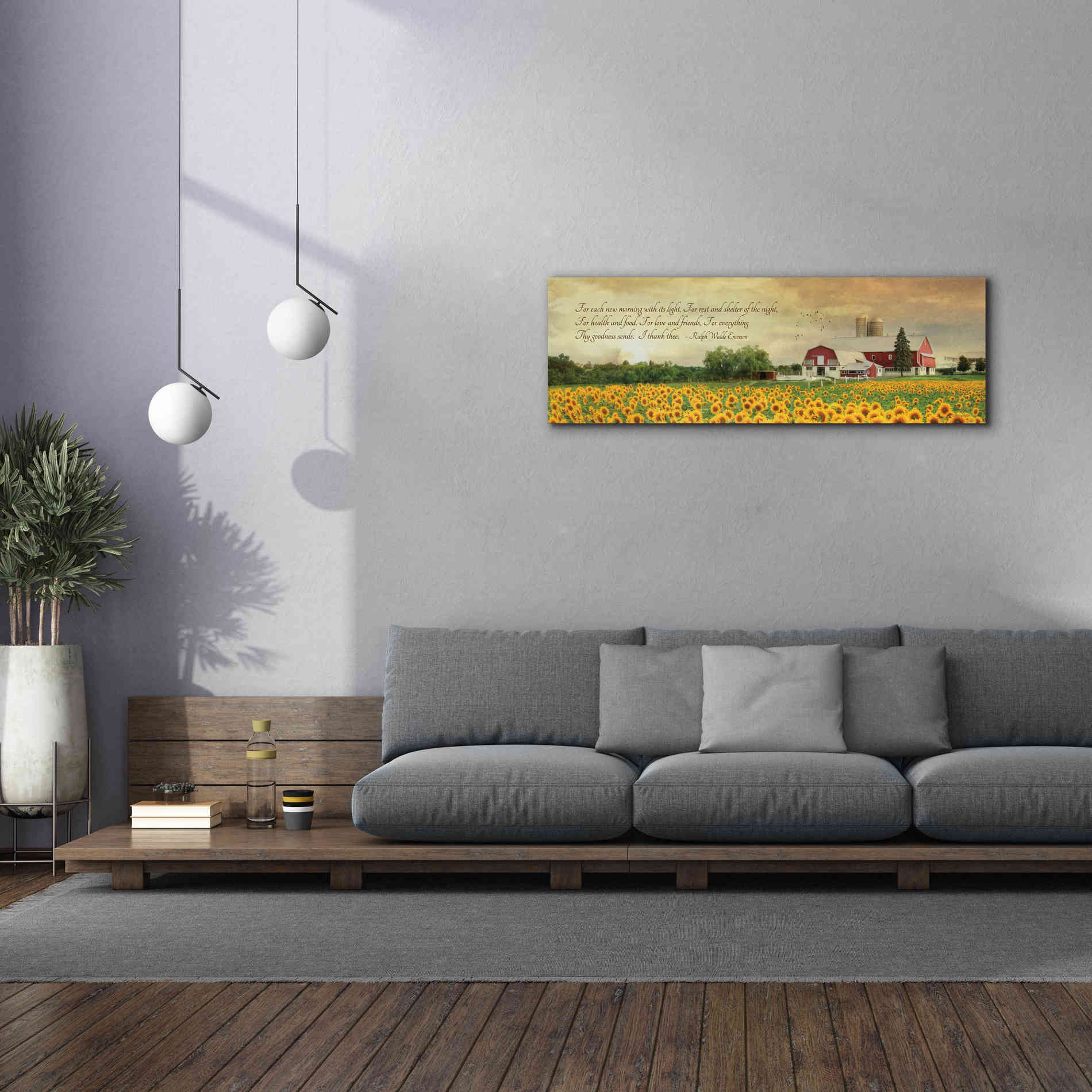 'I Thank Thee' by Lori Deiter, Canvas Wall Art,60 x 20