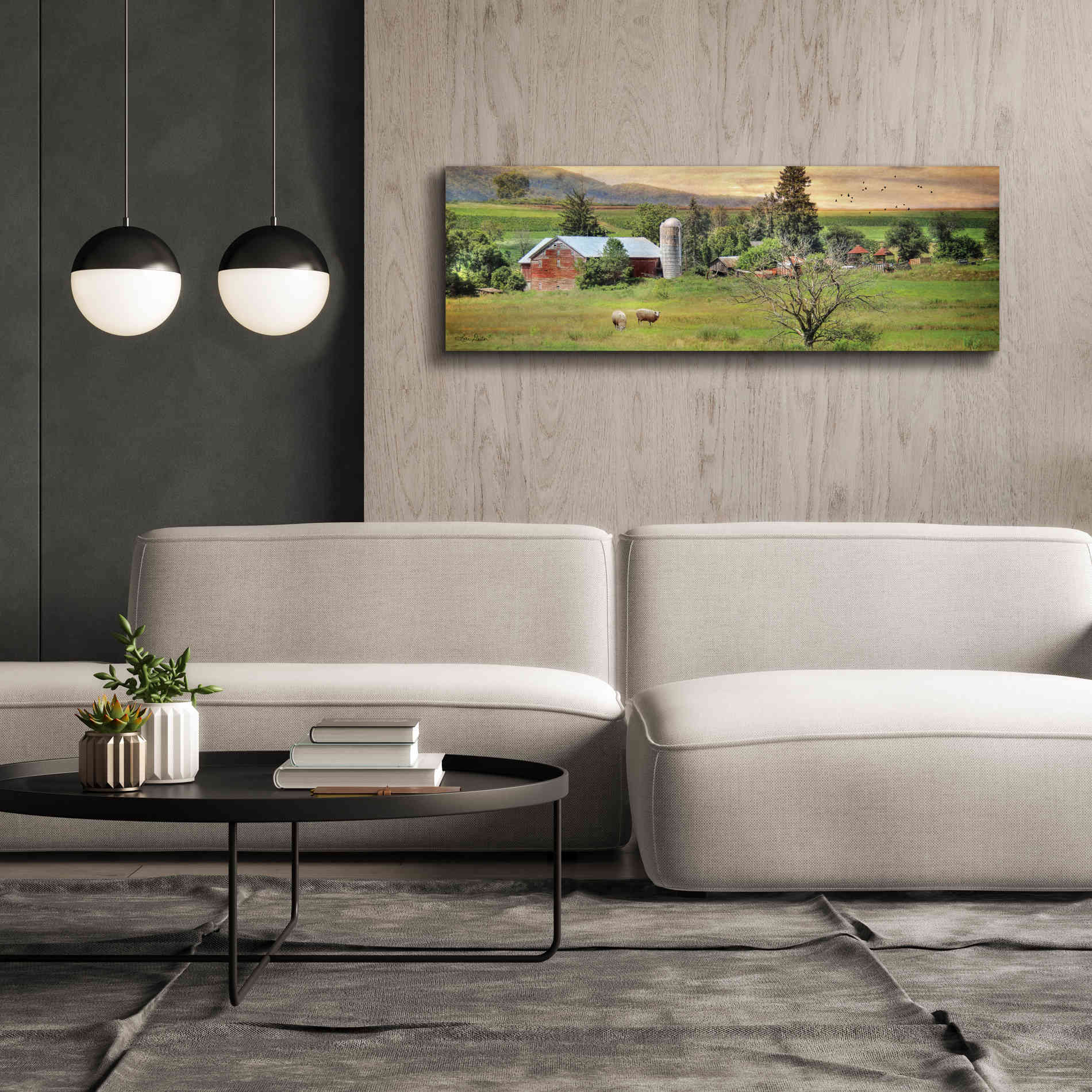 'Grazing Sheet' by Lori Deiter, Canvas Wall Art,60 x 20
