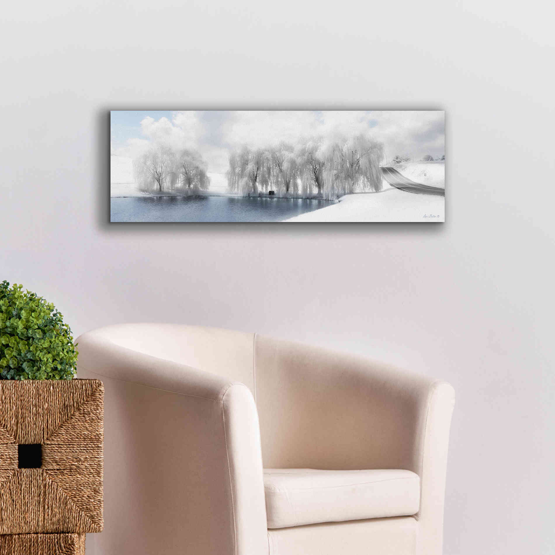 'Winter Willow' by Lori Deiter, Canvas Wall Art,36 x 12