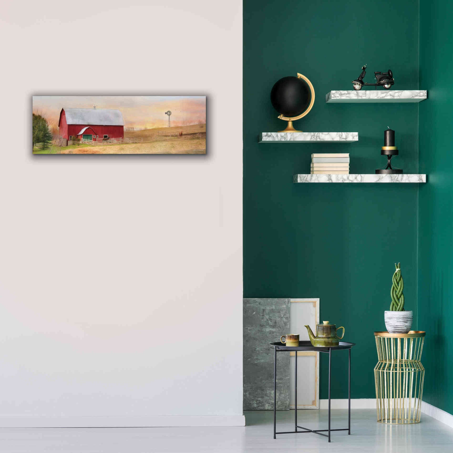 'Horse Farm' by Lori Deiter, Canvas Wall Art,36 x 12