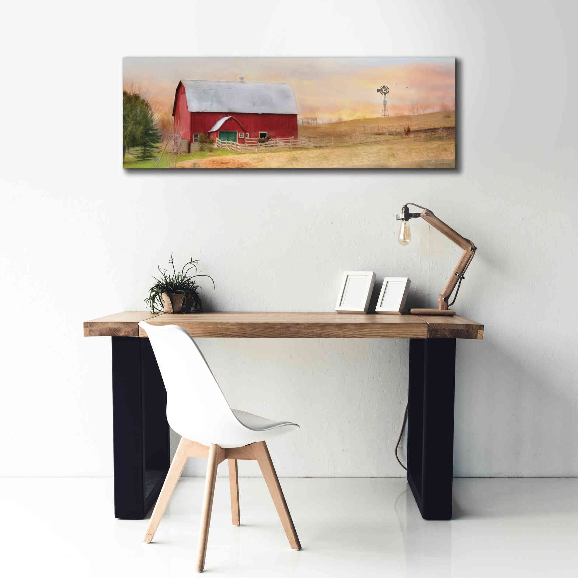 'Horse Farm' by Lori Deiter, Canvas Wall Art,60 x 20
