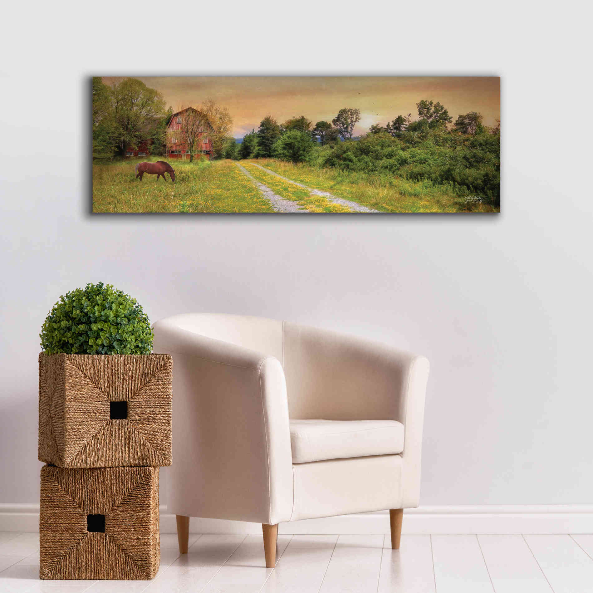 'Good Grazing' by Lori Deiter, Canvas Wall Art,60 x 20