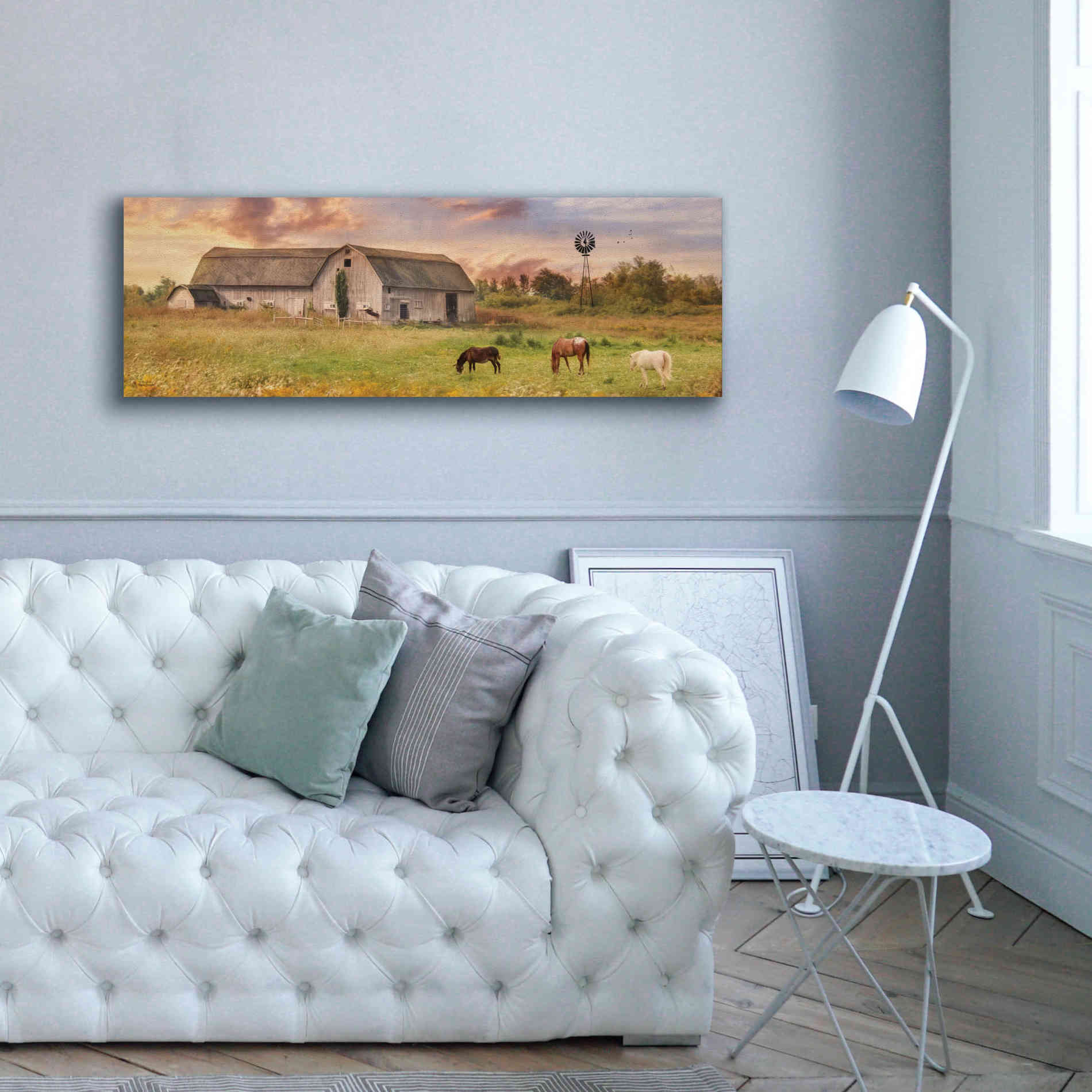 'Clayton Barnyard' by Lori Deiter, Canvas Wall Art,60 x 20