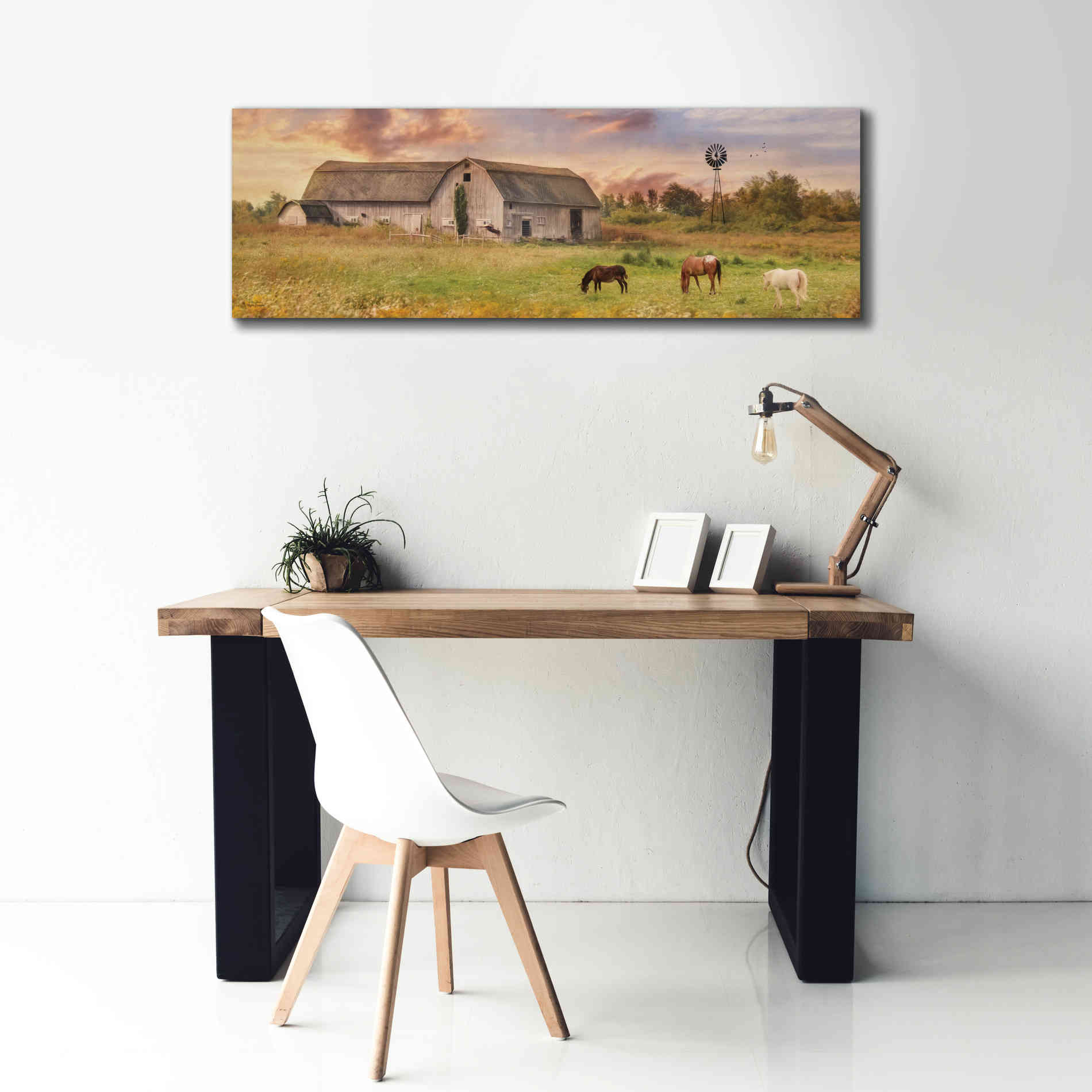 'Clayton Barnyard' by Lori Deiter, Canvas Wall Art,60 x 20