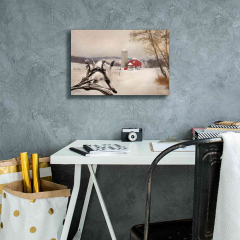 Image of 'Sleigh Ride in the Country' by Lori Deiter, Canvas Wall Art,18 x 12
