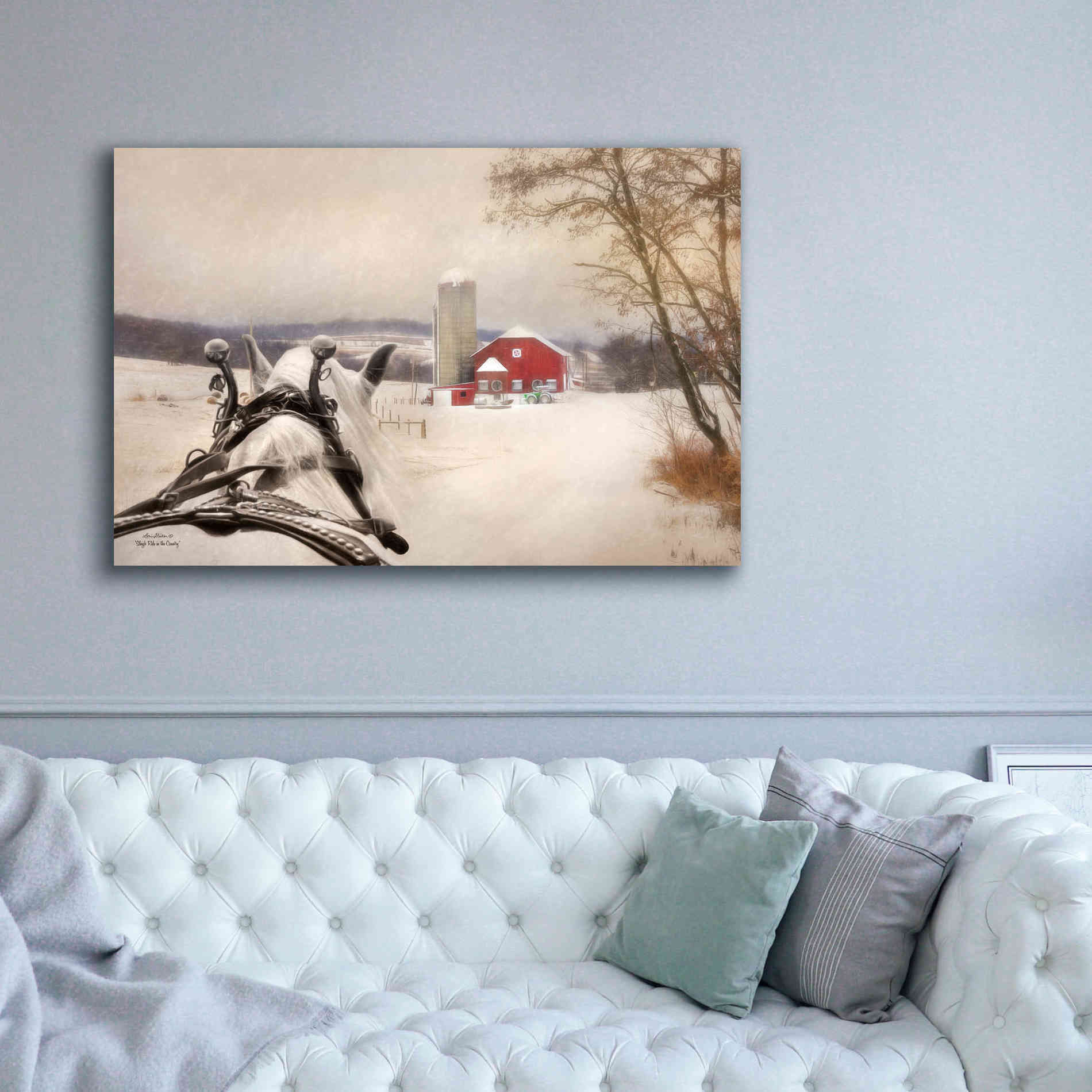 'Sleigh Ride in the Country' by Lori Deiter, Canvas Wall Art,60 x 40